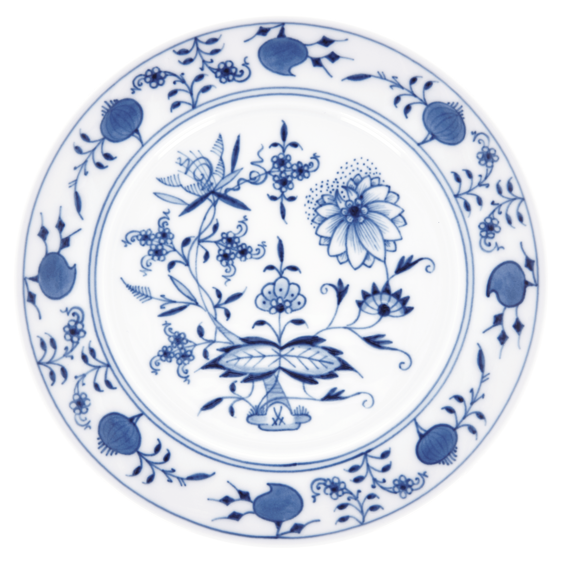 Brotteller, Zwiebelmuster, kobaltblau, weißer Rand, Ø 17 cm | Meissen No.41 800101 - 41501 - Meissen Weimar