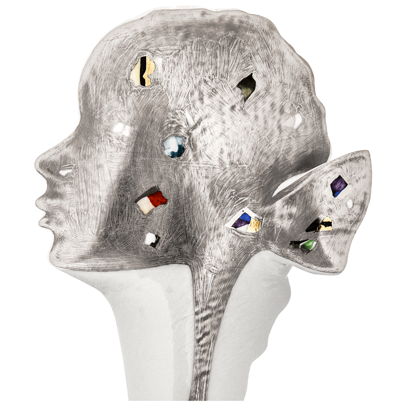 Büste Butterfly, Platin - Dekor, H 28 cm, limitiert | Meissen Figuren Individuell 90a474 - 73479 - Meissen Weimar