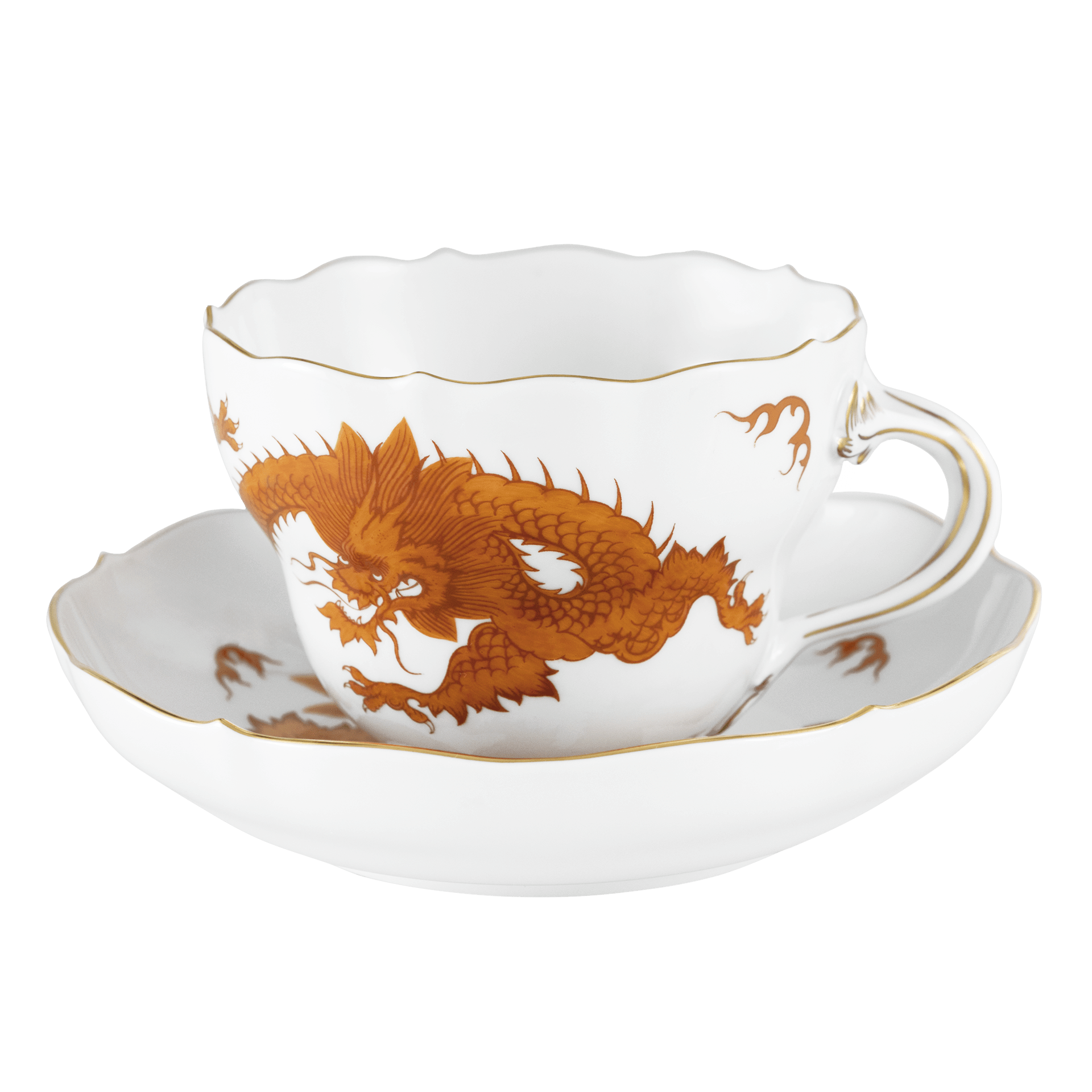 Cappuccinotasse, Ming - Drache, rot, handausgemalt, V 0,25 l | Meissen Neuer Ausschnitt 33D510-00584 - Meissen Weimar