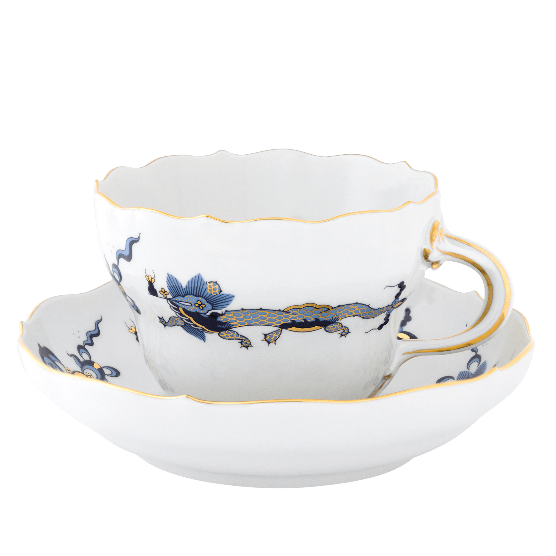 Cappuccinotasse, Reicher Drache, schwarz, handausgemalt, V 0,25 l | Meissen Neuer Ausschnitt 32D210-00584 - Meissen Weimar
