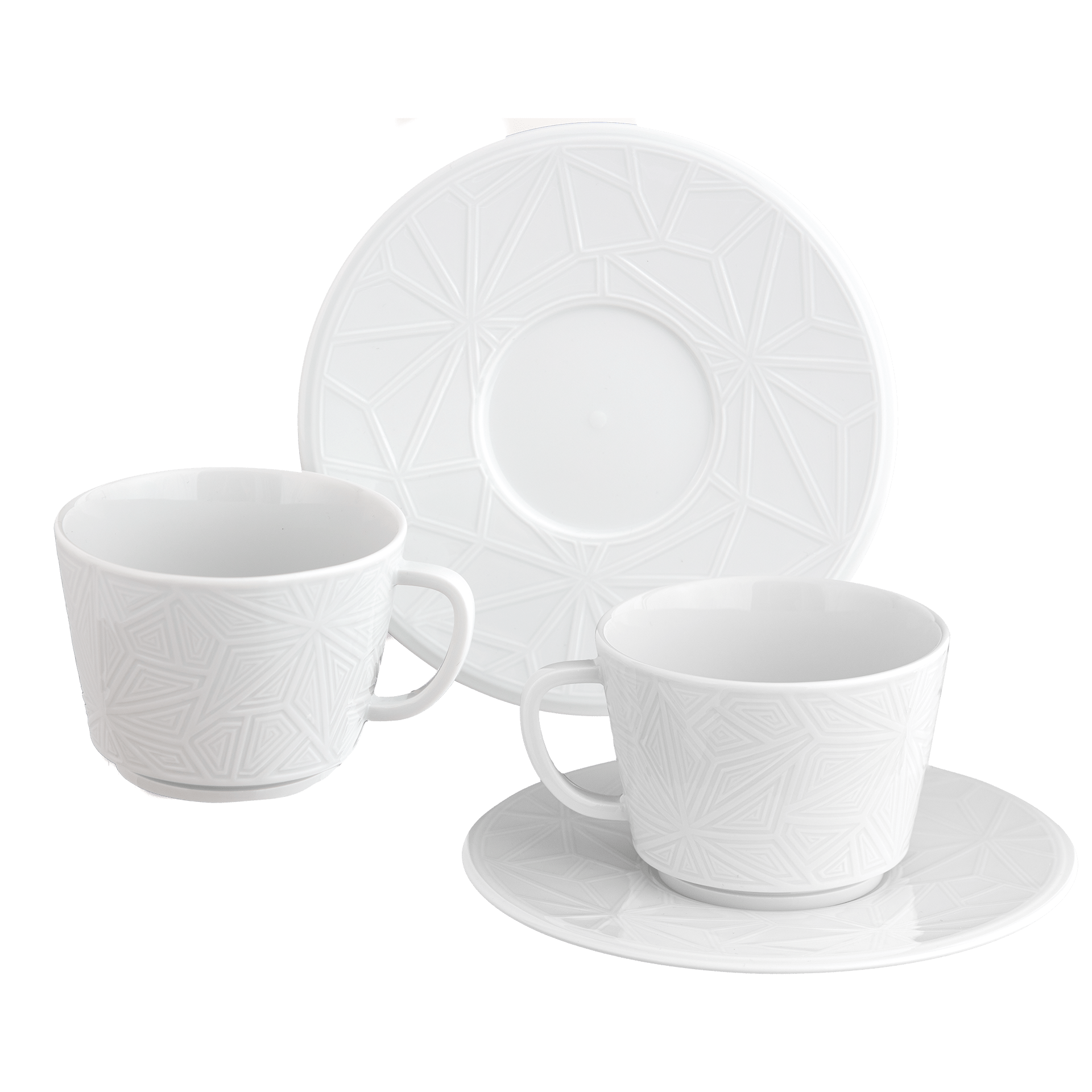 Cappuccinotassen - Set Weiß, Ø 11 cm, 4 - teilig | Meissen Vitruv Graphic 000001 - c4507 - Meissen Weimar