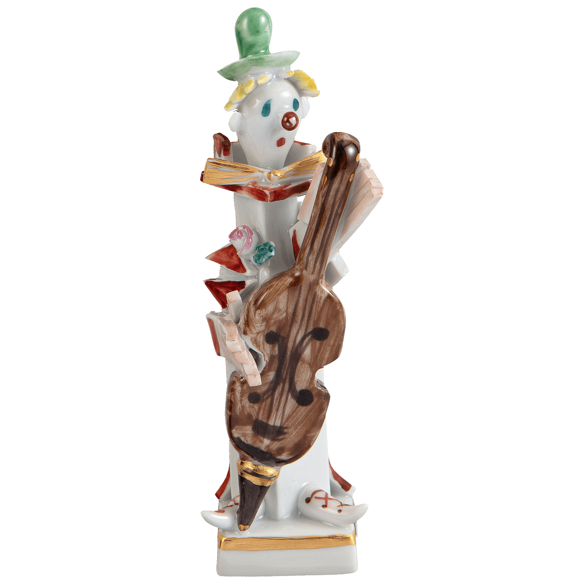 Clown m.Baßgeige Kapelle, Bunt und gold staffiert - | - 900300 - 81885 - Meissen Weimar