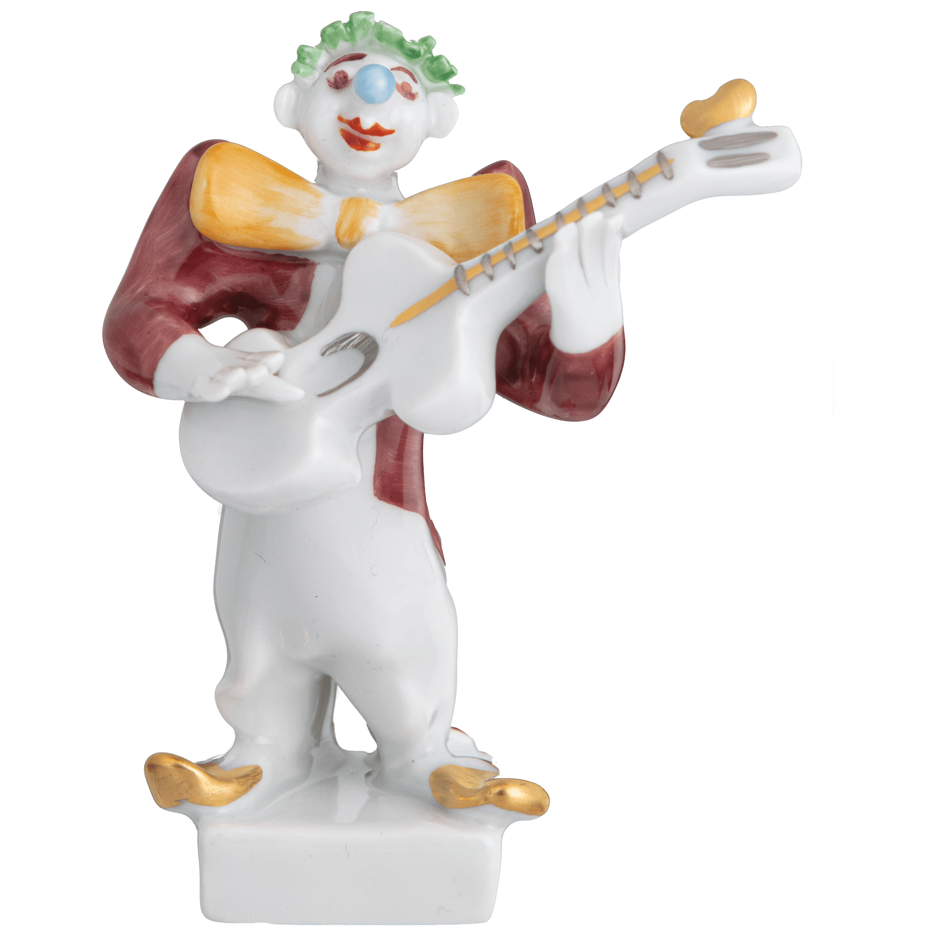 Clown mit Gitarre, Platin staffiert, reich, 8 cm | Meissen Miniaturfiguren - Edition 901300 - 60658 - Meissen Weimar