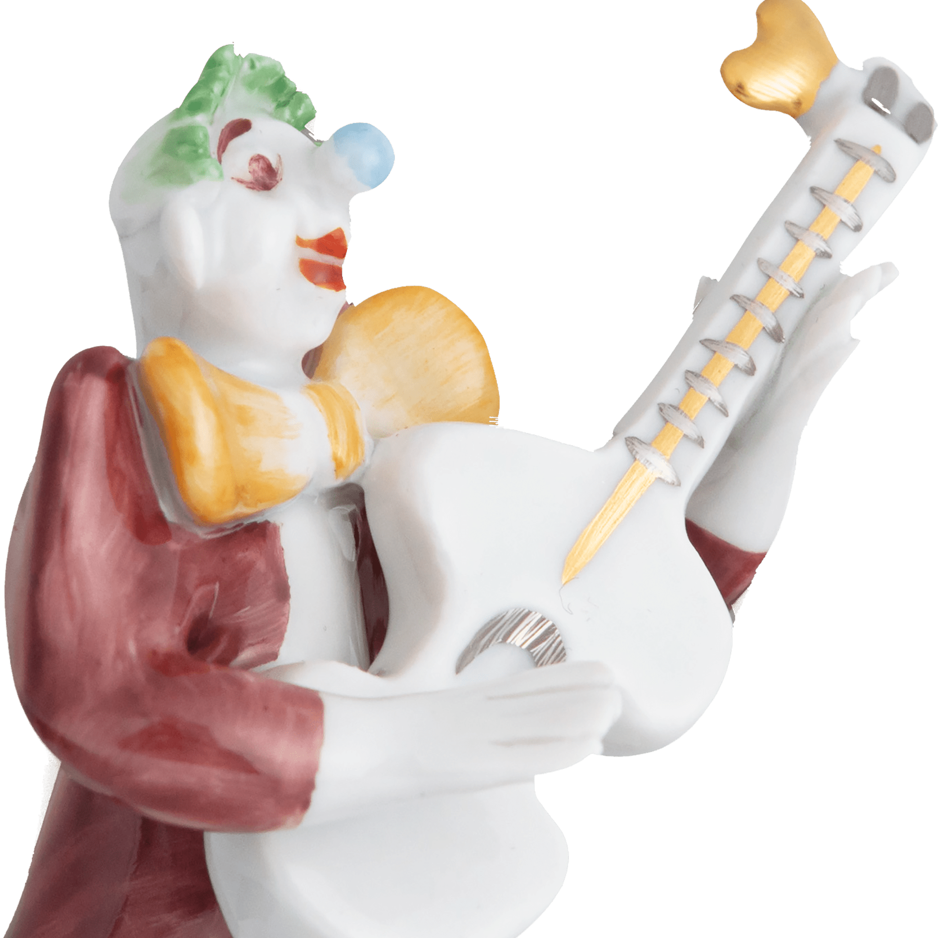 Clown mit Gitarre, Platin staffiert, reich, 8 cm | Meissen Miniaturfiguren - Edition 901300 - 60658 - Meissen Weimar