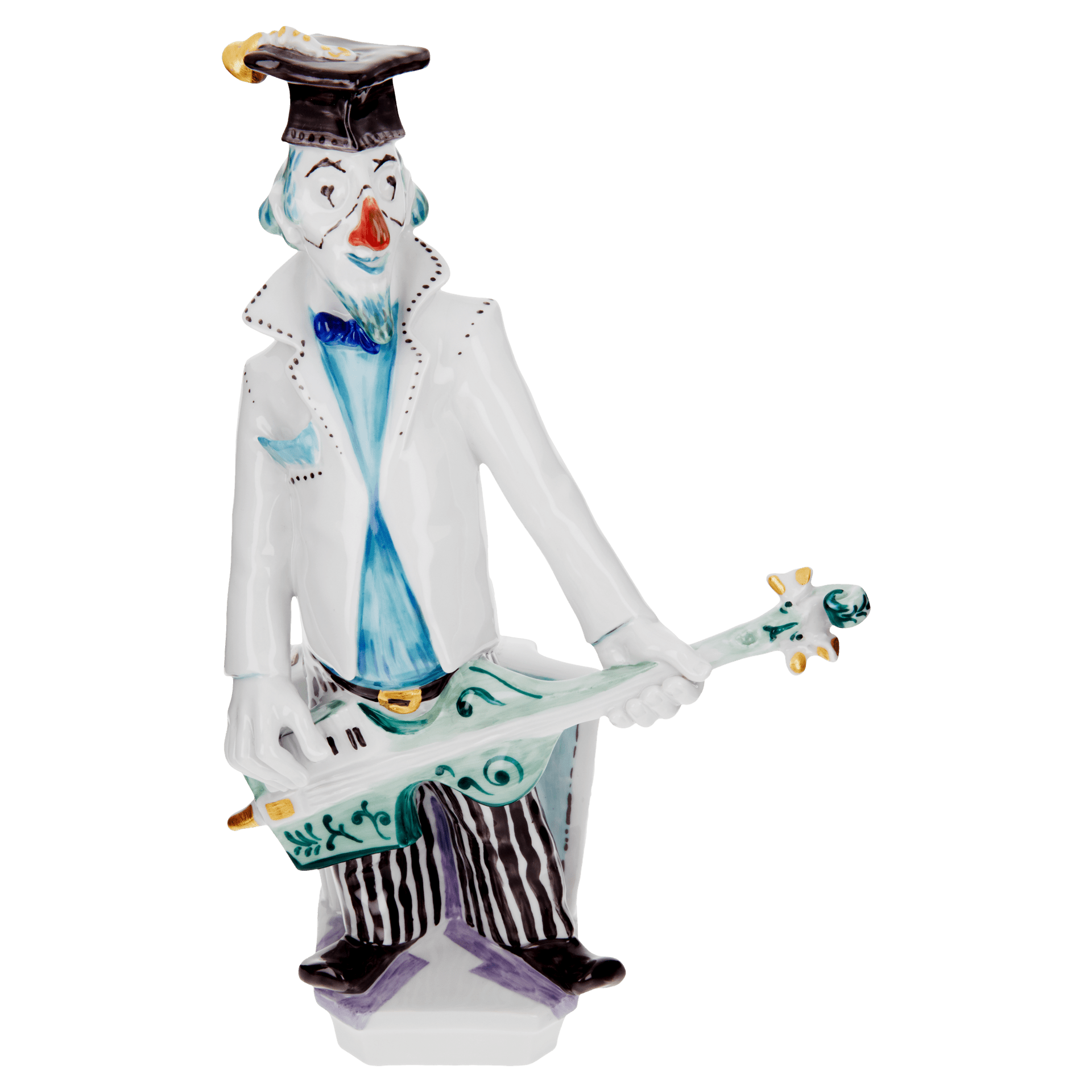 Clown mit Gitarre, Platin staffiert, reich | Künstlerkapelle 901300 - 60466 - Meissen Weimar