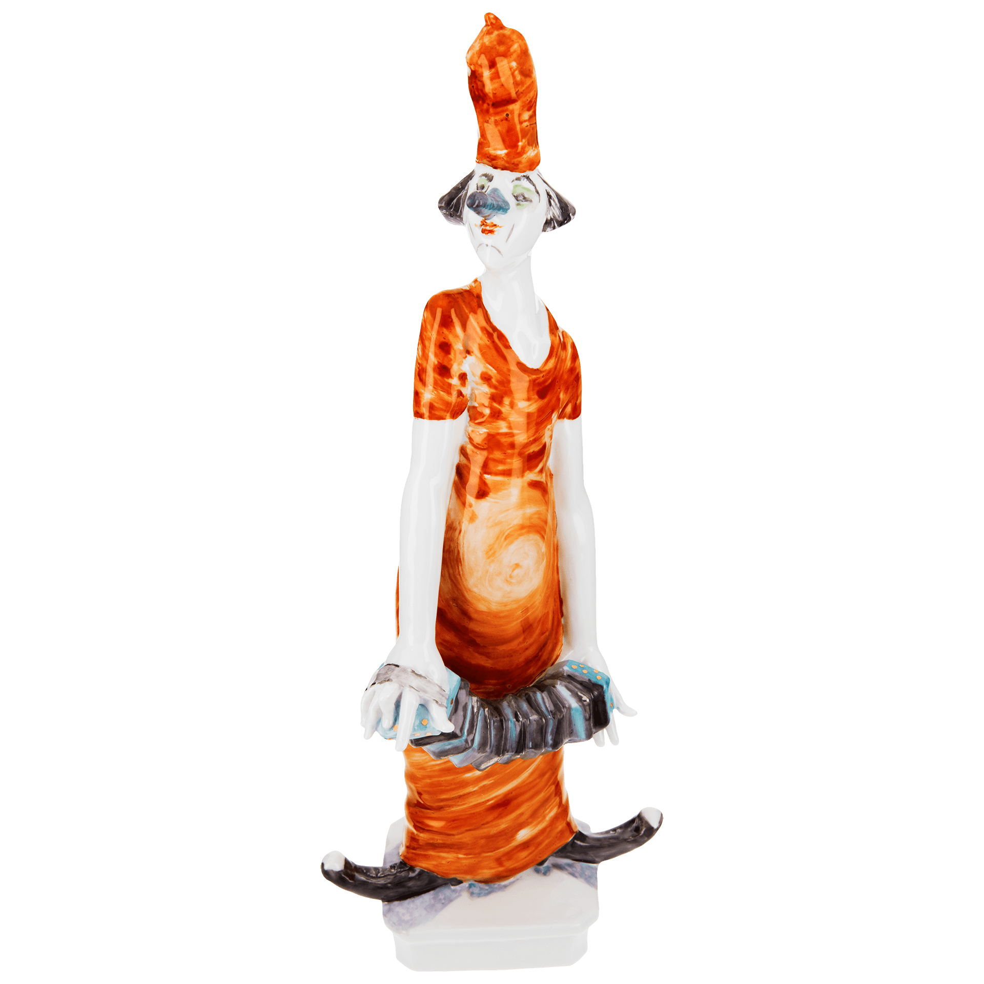 Clown mit Harmonika, Platin staffiert, reich | Meissen Künstlerkapelle 901300 - 60463 - Meissen Weimar