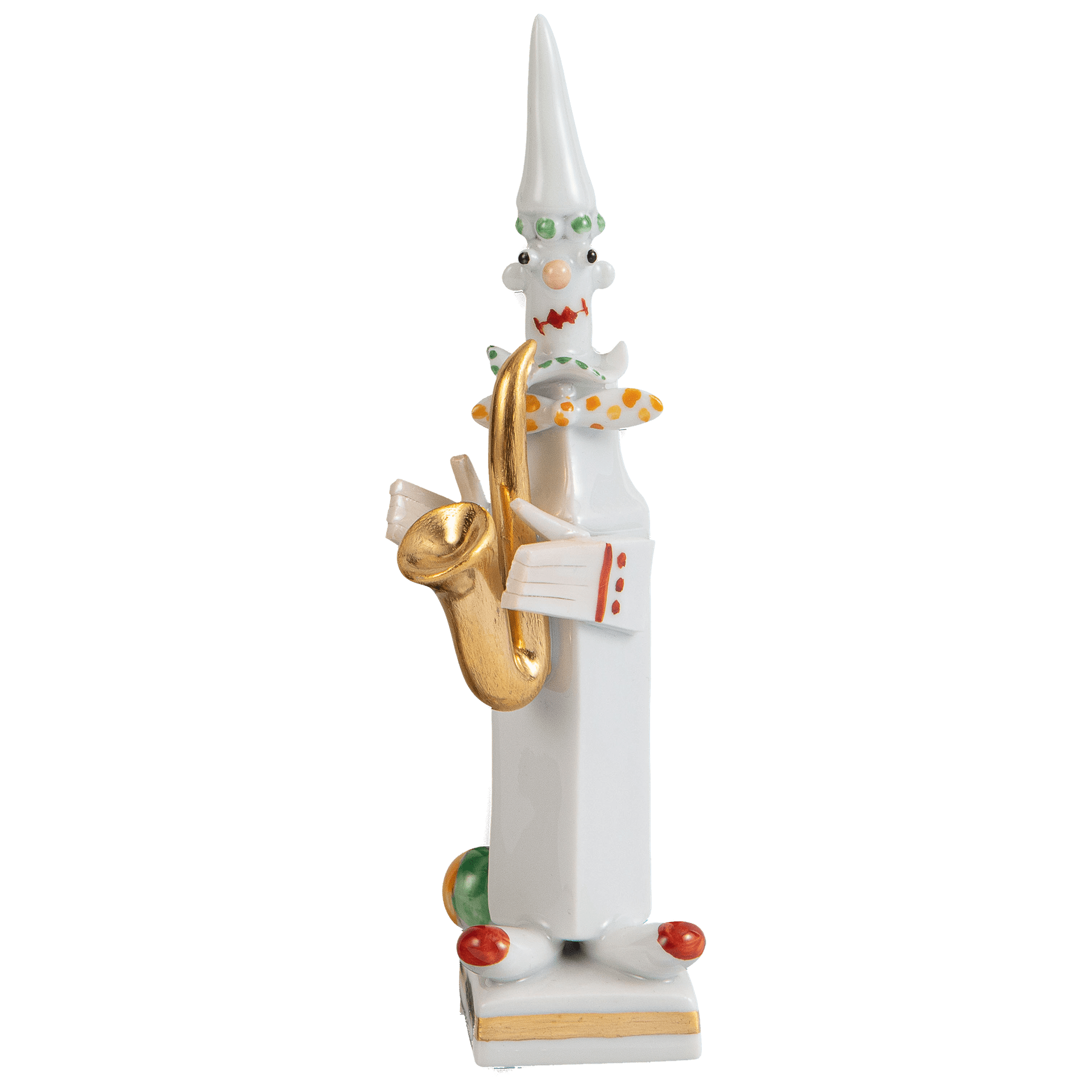 Clown mit Saxophon, Bunt und gold staffiert | Meissen Miniaturfiguren - Edition 900300 - 81881 - Meissen Weimar
