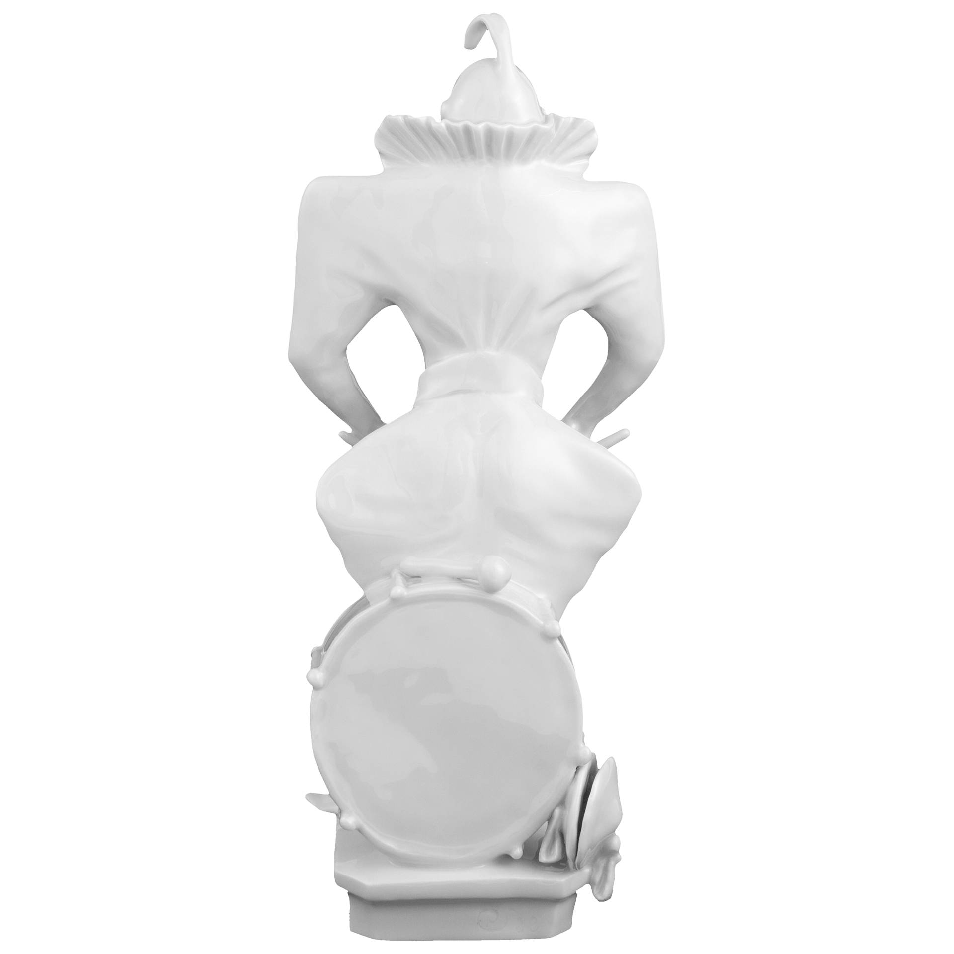 Clown mit Trommel, Platin staffiert, reich | Meissen Figuren - Edition Künstlerkapelle 901300 - 60464 - Meissen Weimar