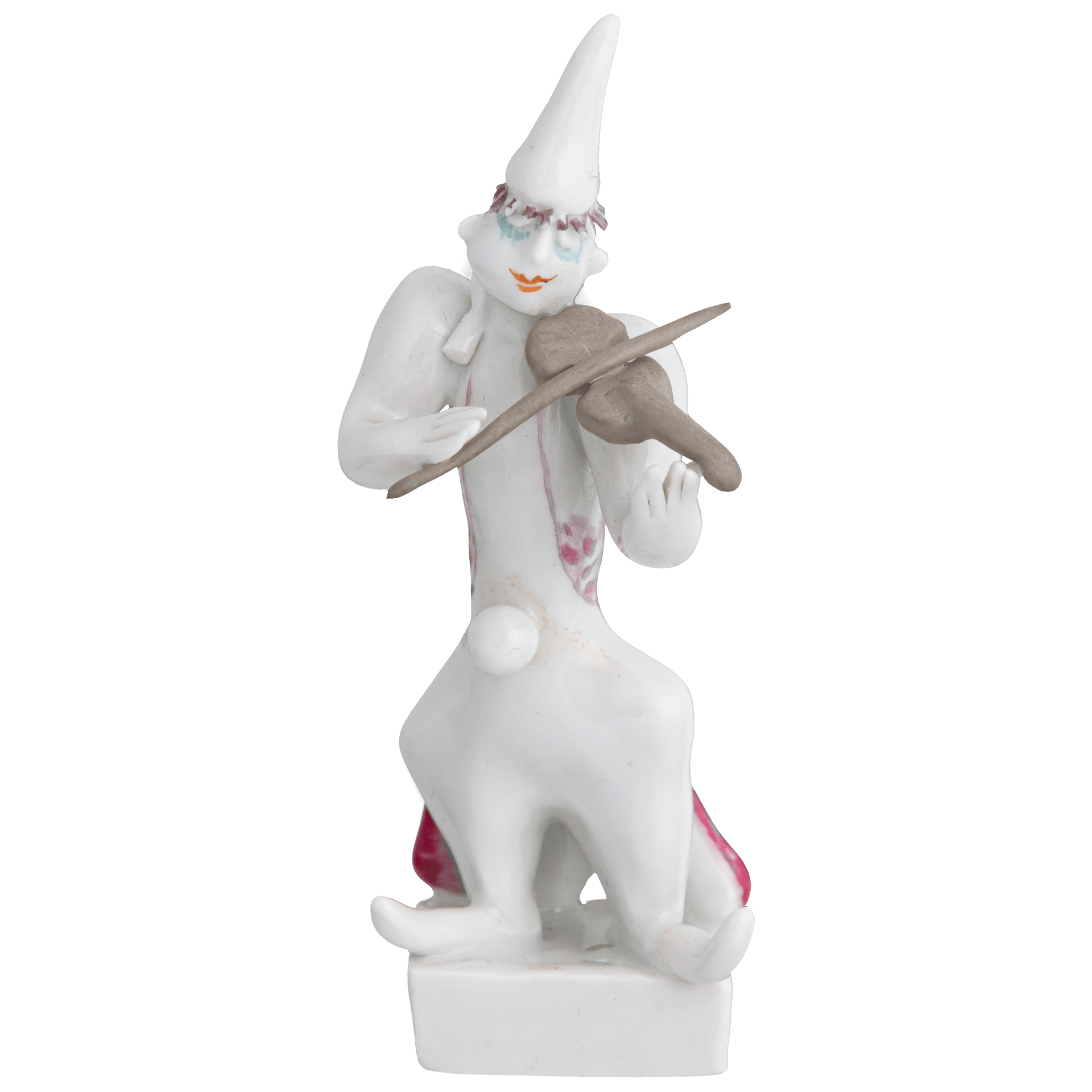 Clown mit Violine, Platin staffiert, reich, 9 cm | Meissen Miniaturfiguren - Edition 901300 - 60652 - Meissen Weimar