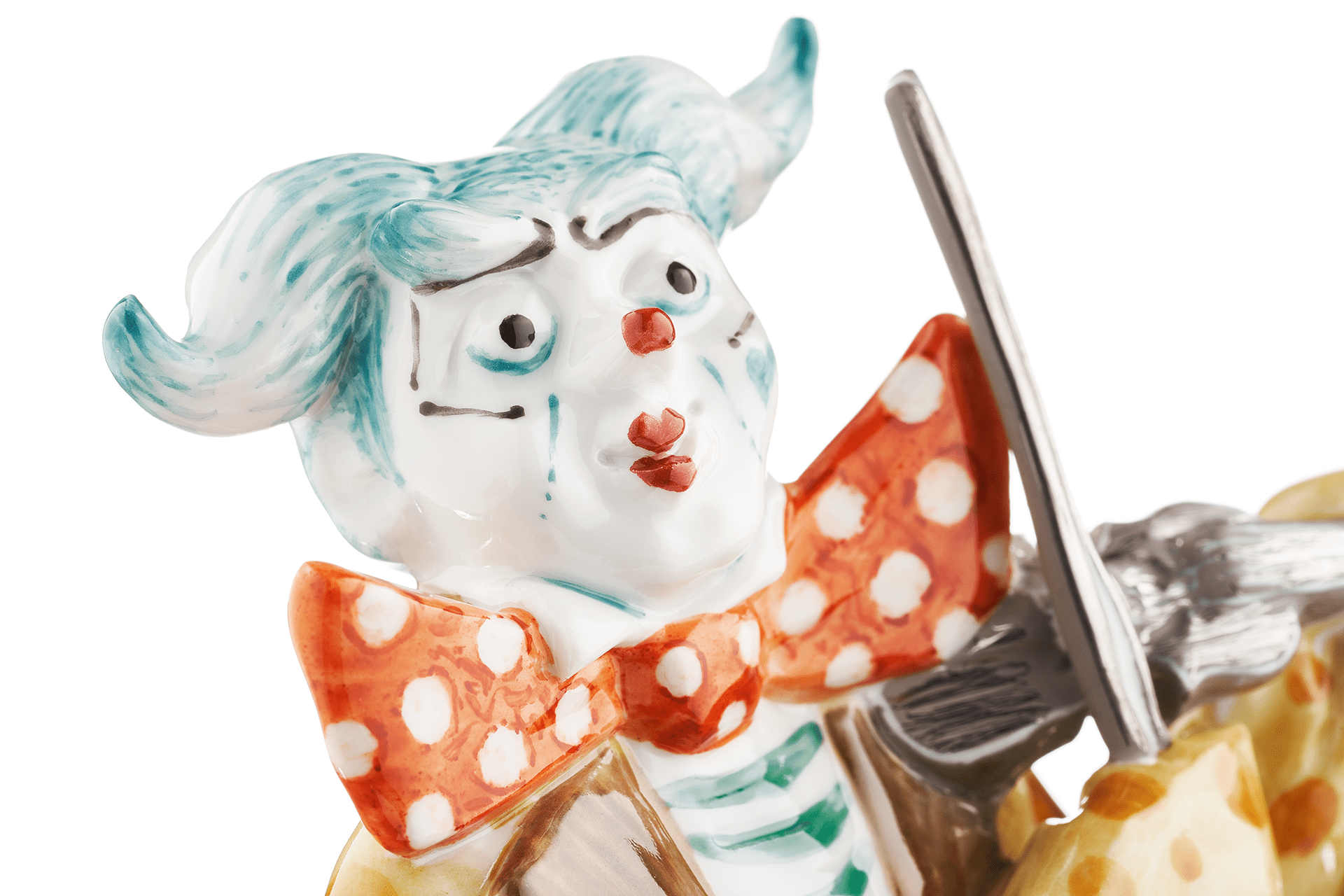 Clown mit Violine, Platin staffiert, reich | Meissen Künstlerkapelle 901300 - 60465 - Meissen Weimar