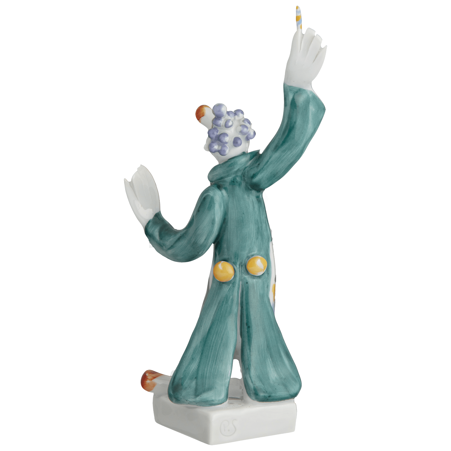 Clownskapelle Clown als Dirigent, Bunt staffiert, 10 cm | Meissen Miniaturfiguren - Edition 900100 - 60659 - Meissen Weimar