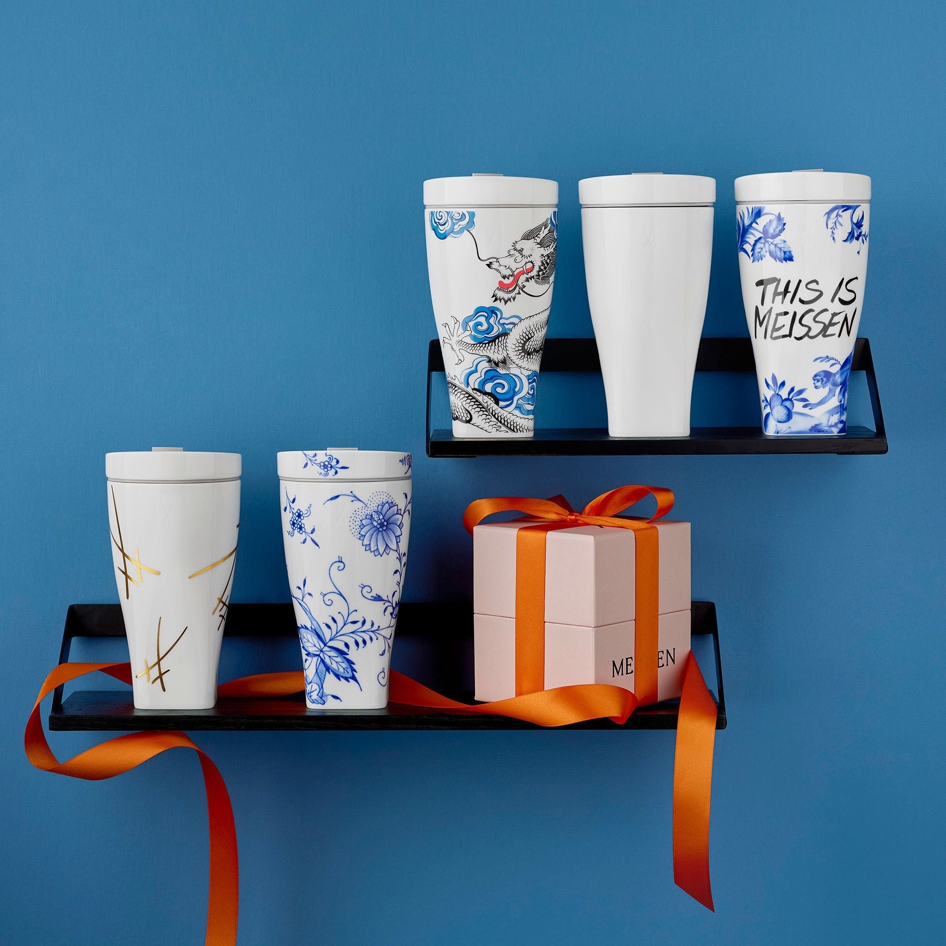 Coffee to go Becher, Affe und Faultier, 0,35 l | Meissen Coffee to go Collection - Nova 79A933 - 46M02 - Meissen Weimar