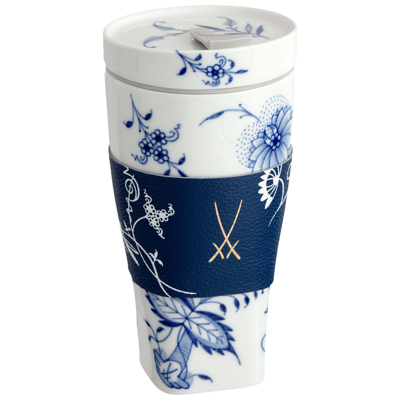 Coffee to go Becher mit Manschette, Zwiebelmuster, 0,35 l | Meissen Coffee to go Collection - Nova 801001 - 46M01 - Meissen Weimar