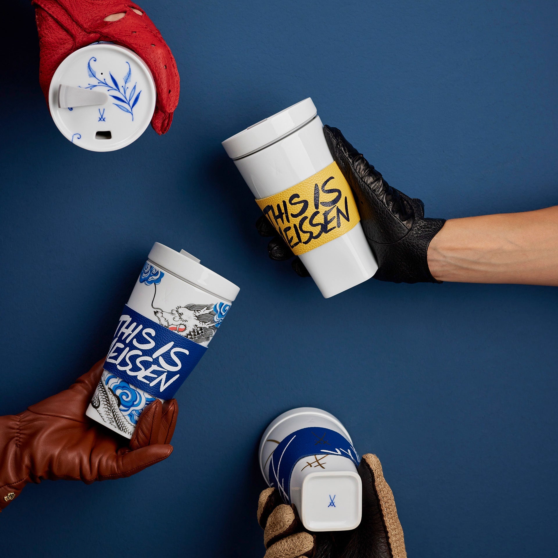 Coffee to go Becher Swords mit Manschette, 0,35 l | Meissen Coffee to go Collection - Nova vs-77a042-46m01 - Meissen Weimar