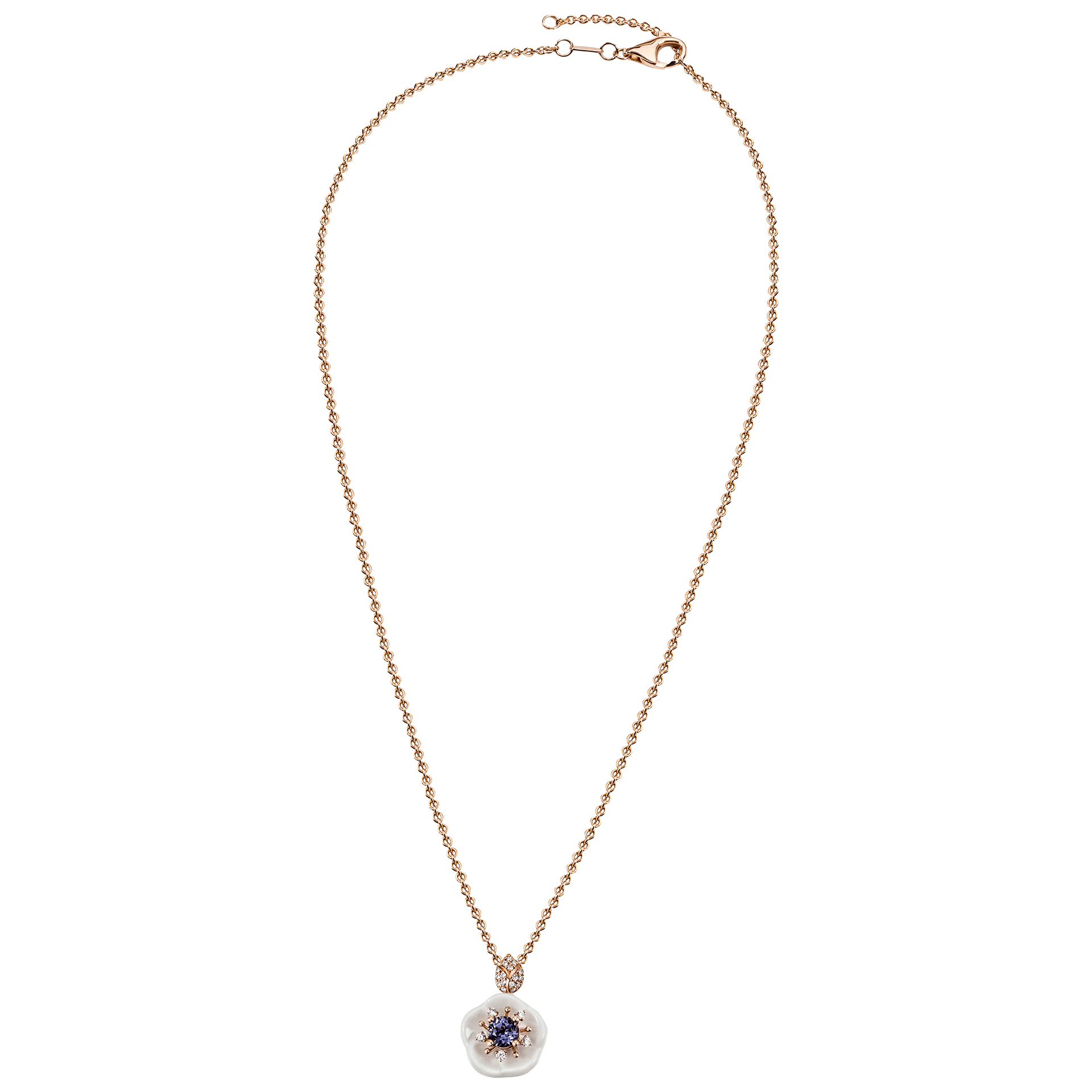 Collier, Tansanit Blau, 45 cm | Meissen Royal Blossom Collection mpj20bl176c45 - Meissen Weimar