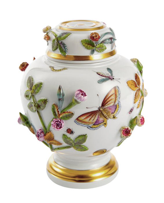 Deckelvase Blüten und Insekten, limitiert, H 13,5 cm | Meissen Limitierte Meisterwerke 908884 - 82382 - Meissen Weimar