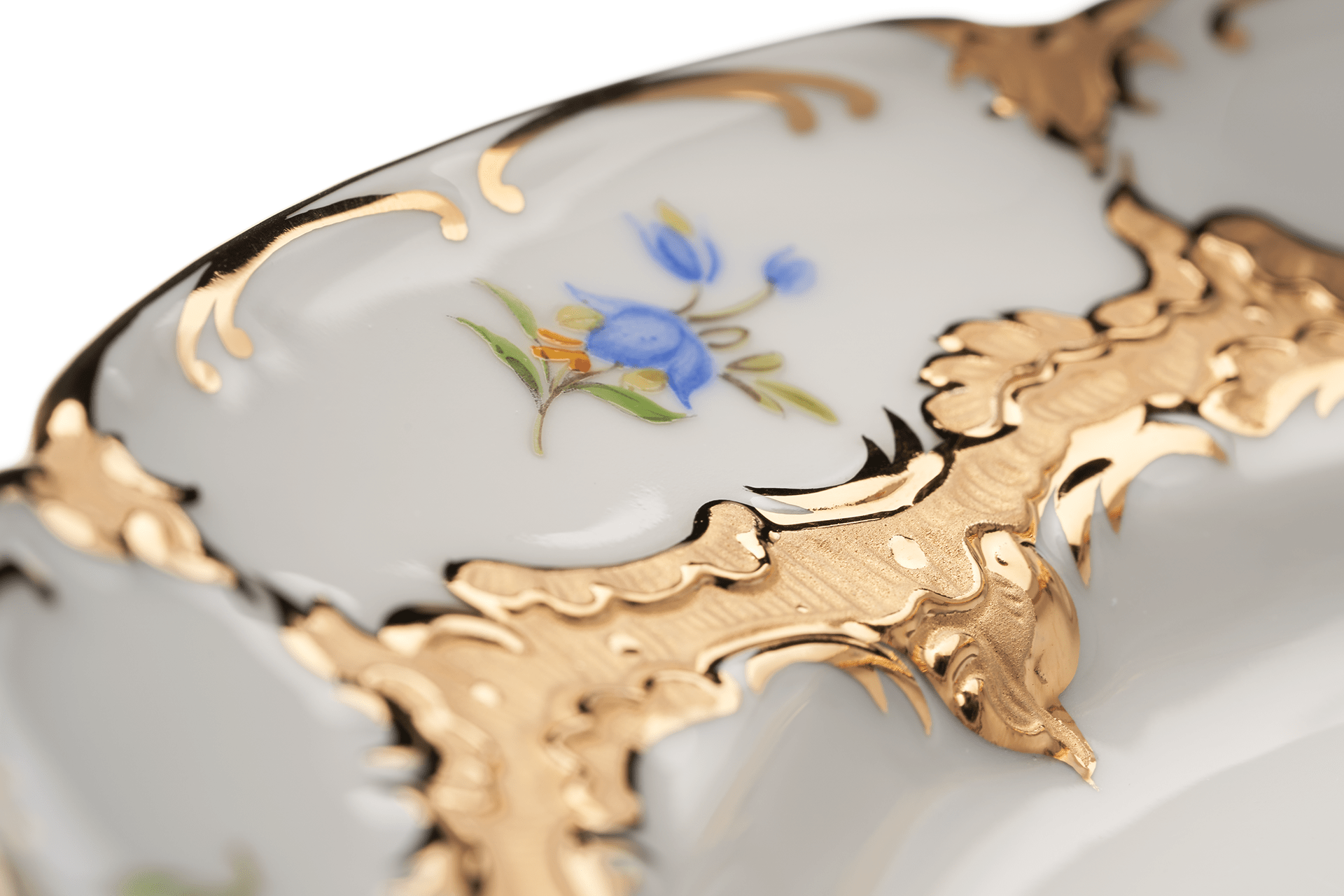 Dessertteller Gestreute Blümchen Goldbronze Ø 20 cm | Meissen B - Form 010179 - 15501 - Meissen Weimar