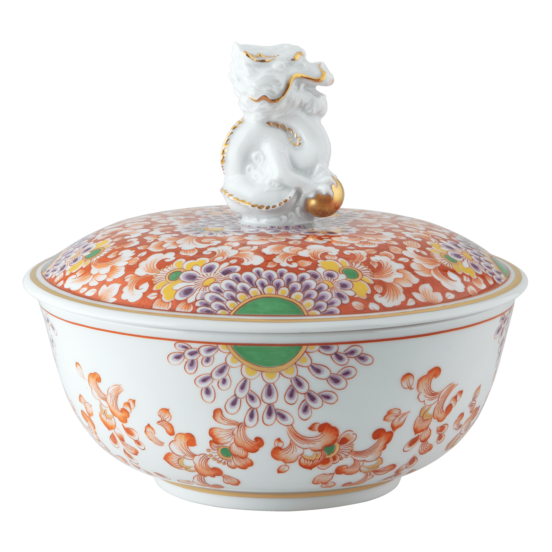 Dose Glücksdrache genießt die Blumenwelt, H 16,5 cm, limitiert 25 Stück | Meissen Fine Dining 47a074-52772 - Meissen Weimar