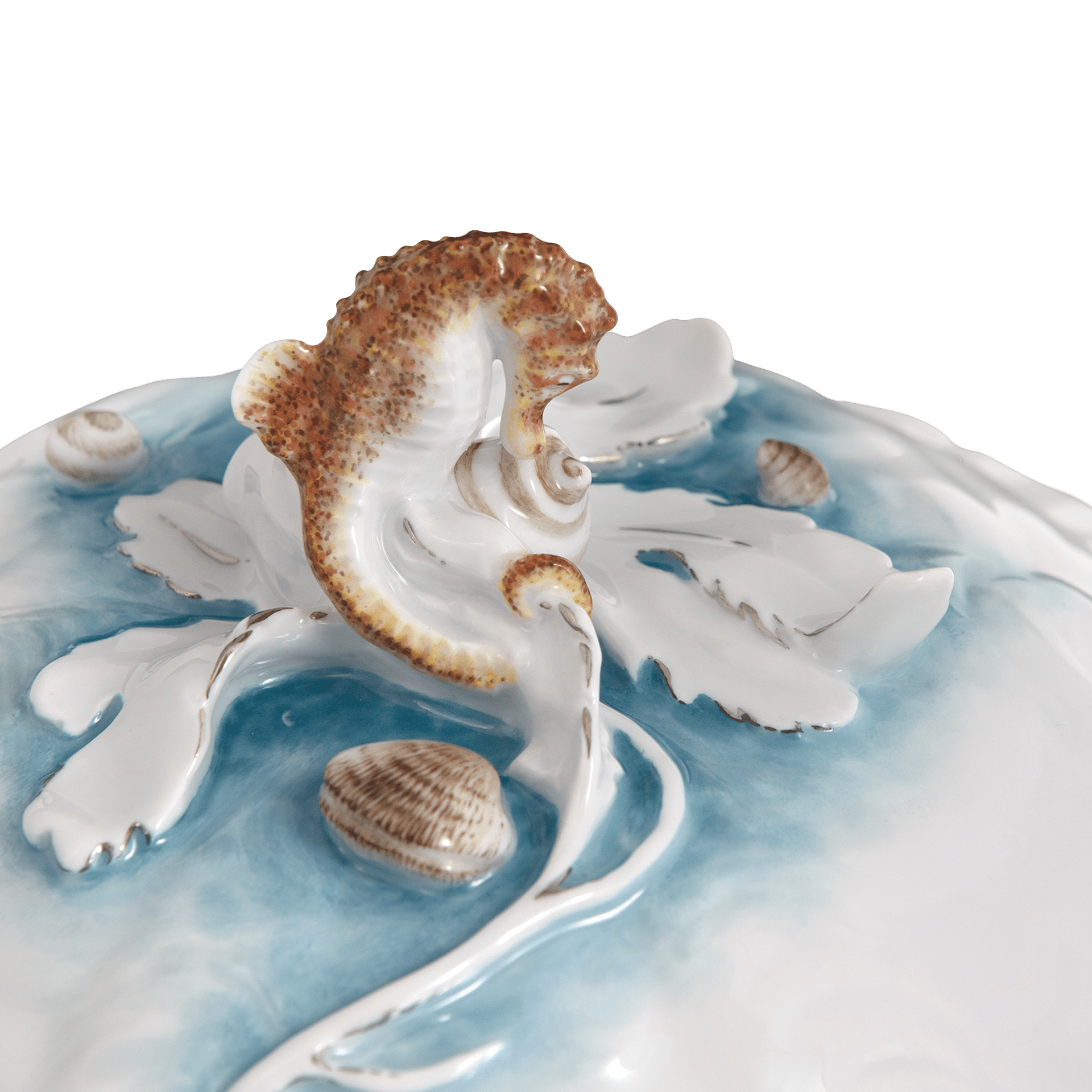 Dose mit Deckel in Form eines Seepferdchens, Künstlertior 'Meereswesen', H 20 cm | Meissen Atelier 901384 - 52659 - Meissen Weimar