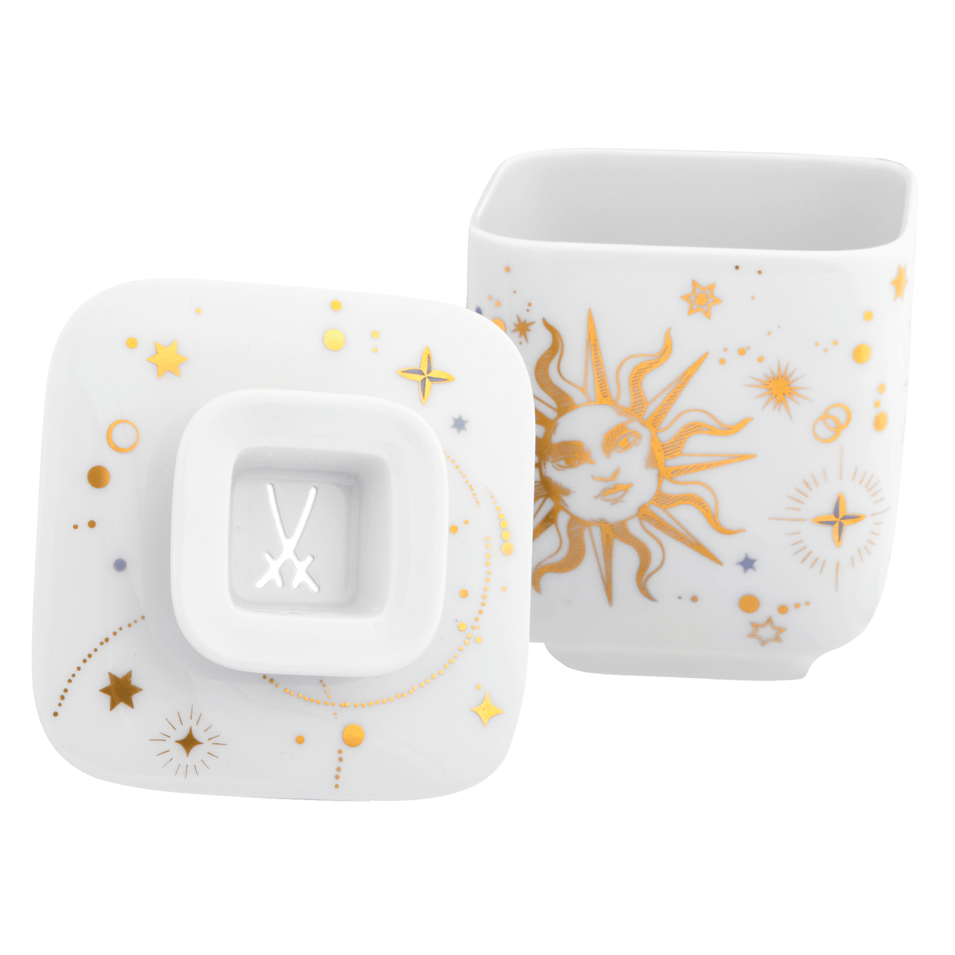 Dose mit Schwerterdeckel, H 11 cm | Meissen Zodiac Collection 79A925 - 52991 - Meissen Weimar