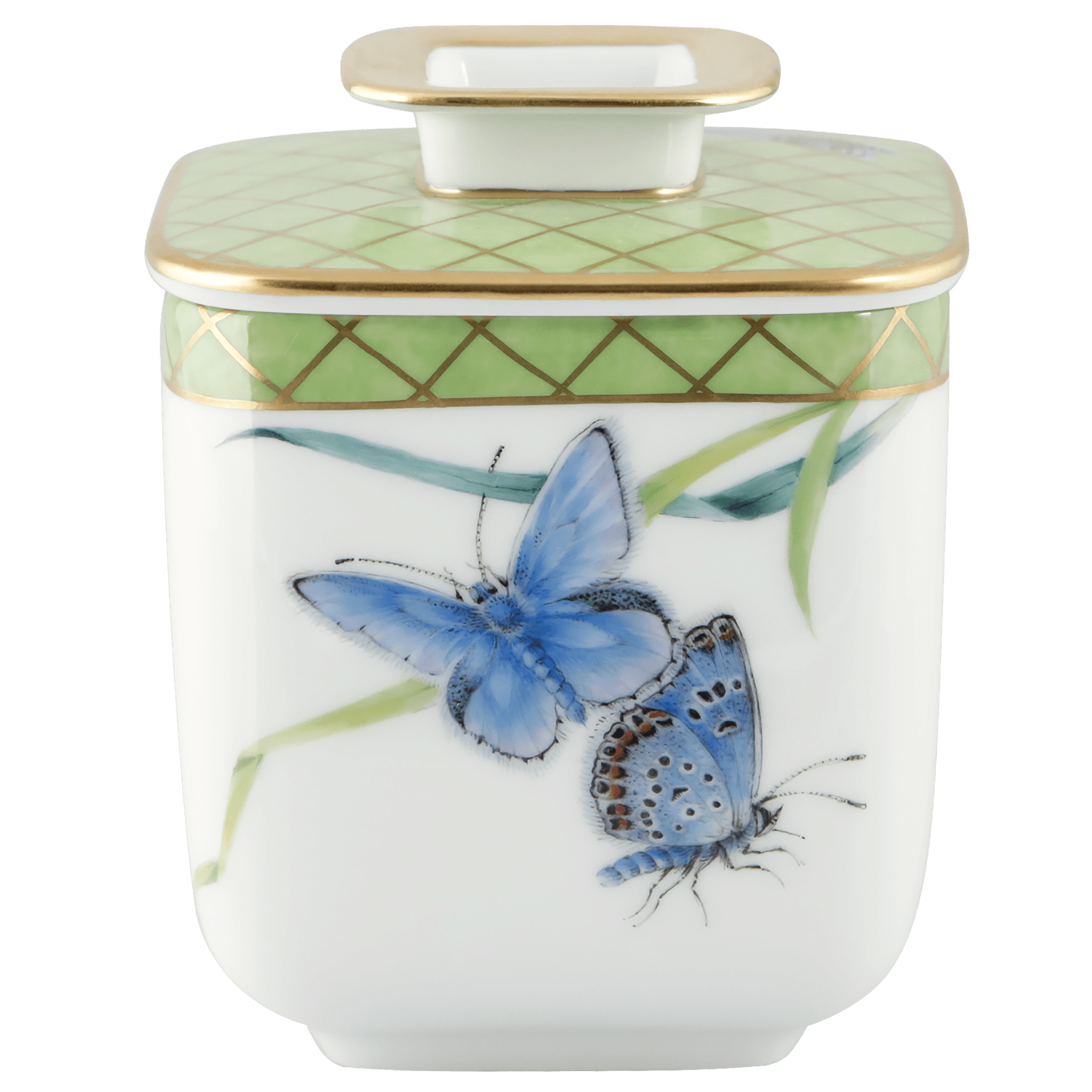 Dose, Schmetterlinge auf Gräsern, H 11 cm, Limitiert 50 Stück | Meissen Butterfly Collection 20a374-52991 - Meissen Weimar