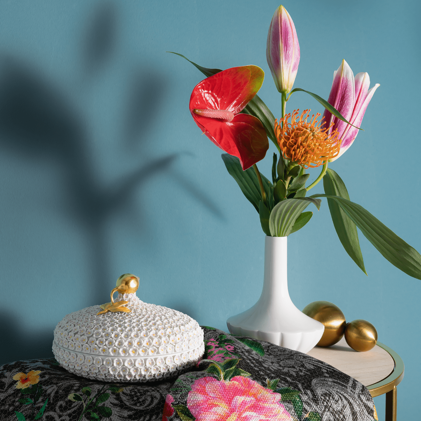 Dose Schneeballblüten, Weiß, H 11,3 cm | Meissen Exklusiv - Kollektion 900380 - 82380 - Meissen Weimar
