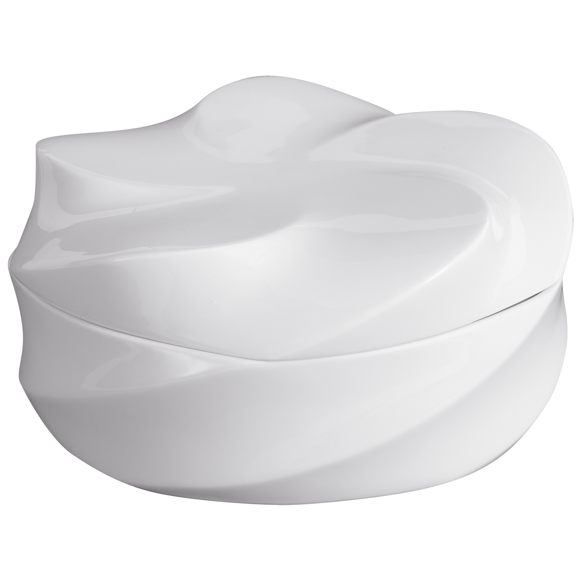 Dose, "Twist", groß, Weiß, Ø 16,5 cm | Meissen Dosen Kollektion 000001 - 52994 - Meissen Weimar