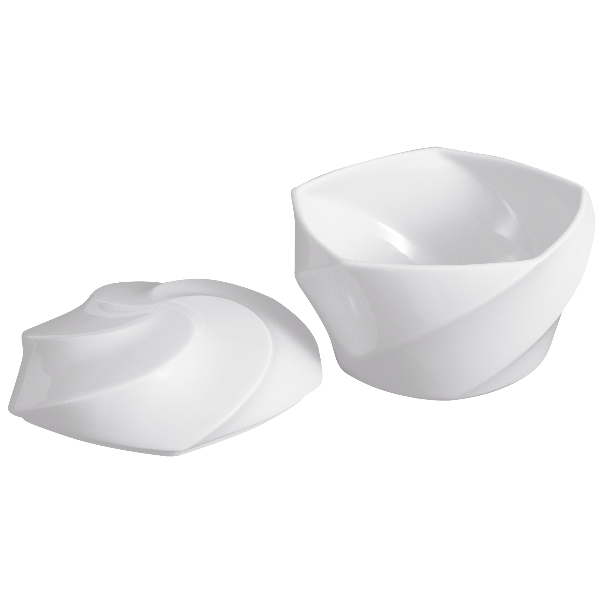 Dose, "Twist", mittel, Weiß, Ø 11 cm | Meissen Dosen Kollektion 000001 - 52993 - Meissen Weimar