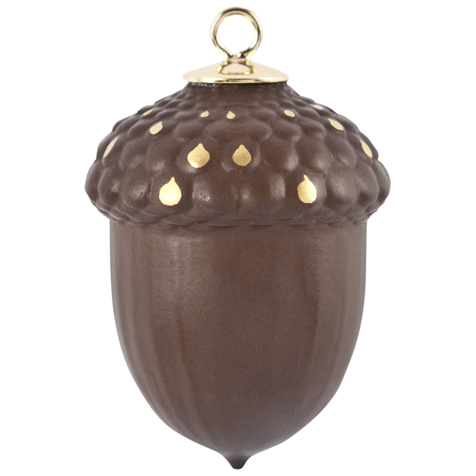 Eichel, Böttgersteinzeug, Gold staffiert, H 4 cm | Meissen Zweigschmuck Weihnachtskollektion 949100 - 85M37 - Meissen Weimar