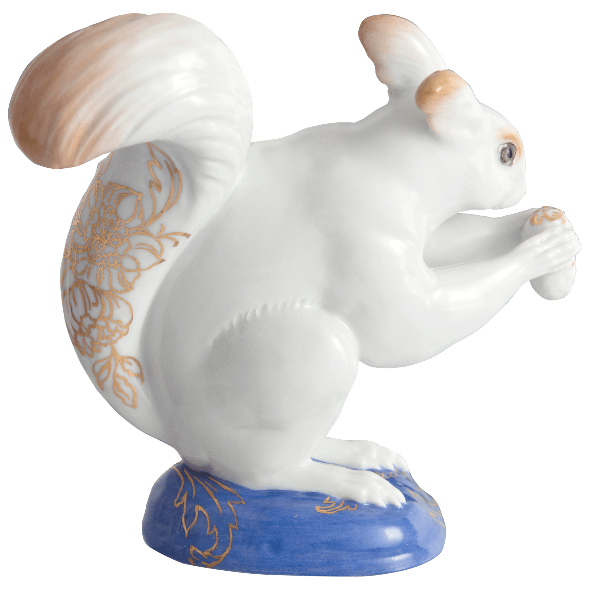 Eichhörnchen, Goldener Arkanthus, H 10,5 cm | Meissen Einzelplastik 90A481 - 78785 - Meissen Weimar