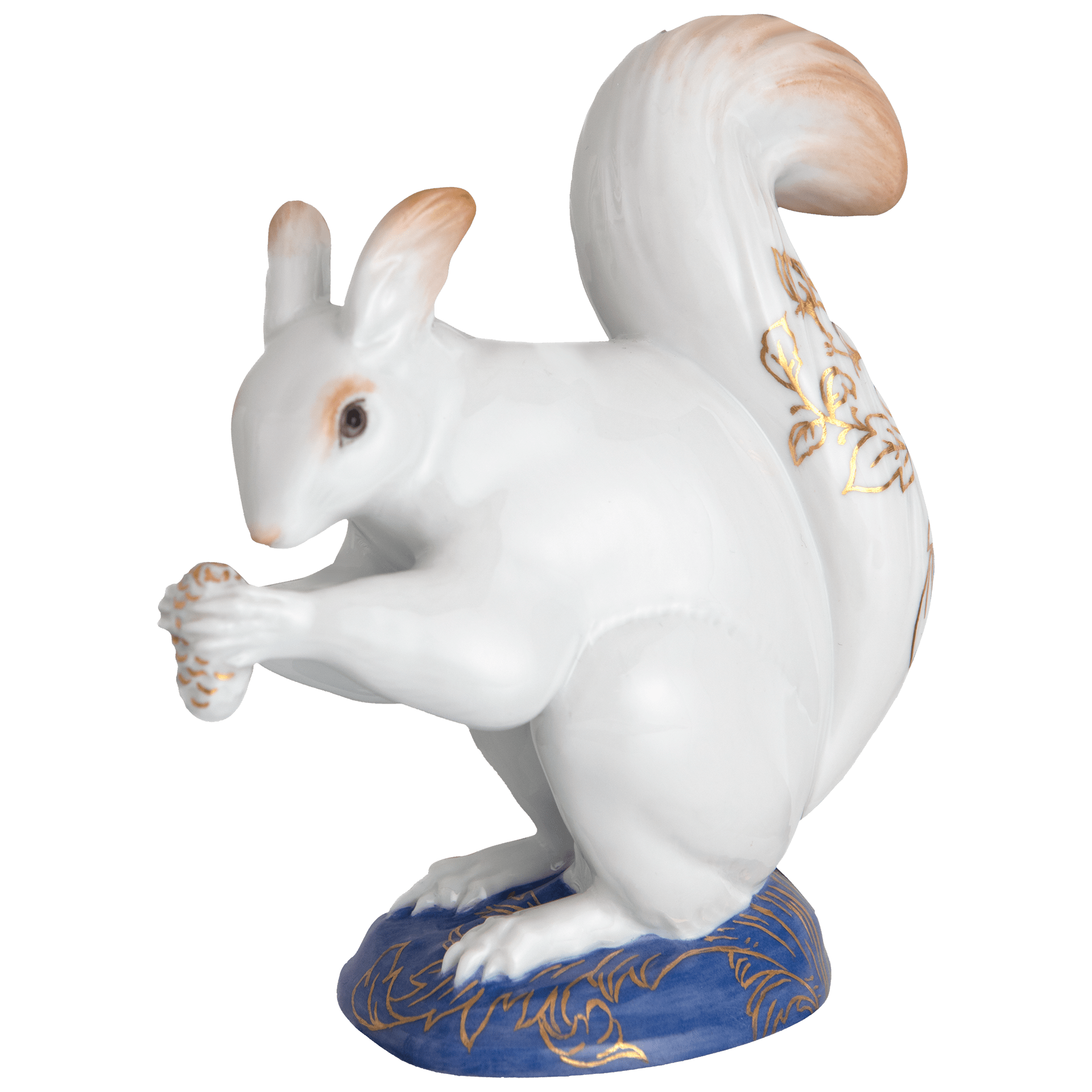 Eichhörnchen, Goldener Arkanthus, H 10,5 cm | Meissen Einzelplastik 90A481 - 78785 - Meissen Weimar