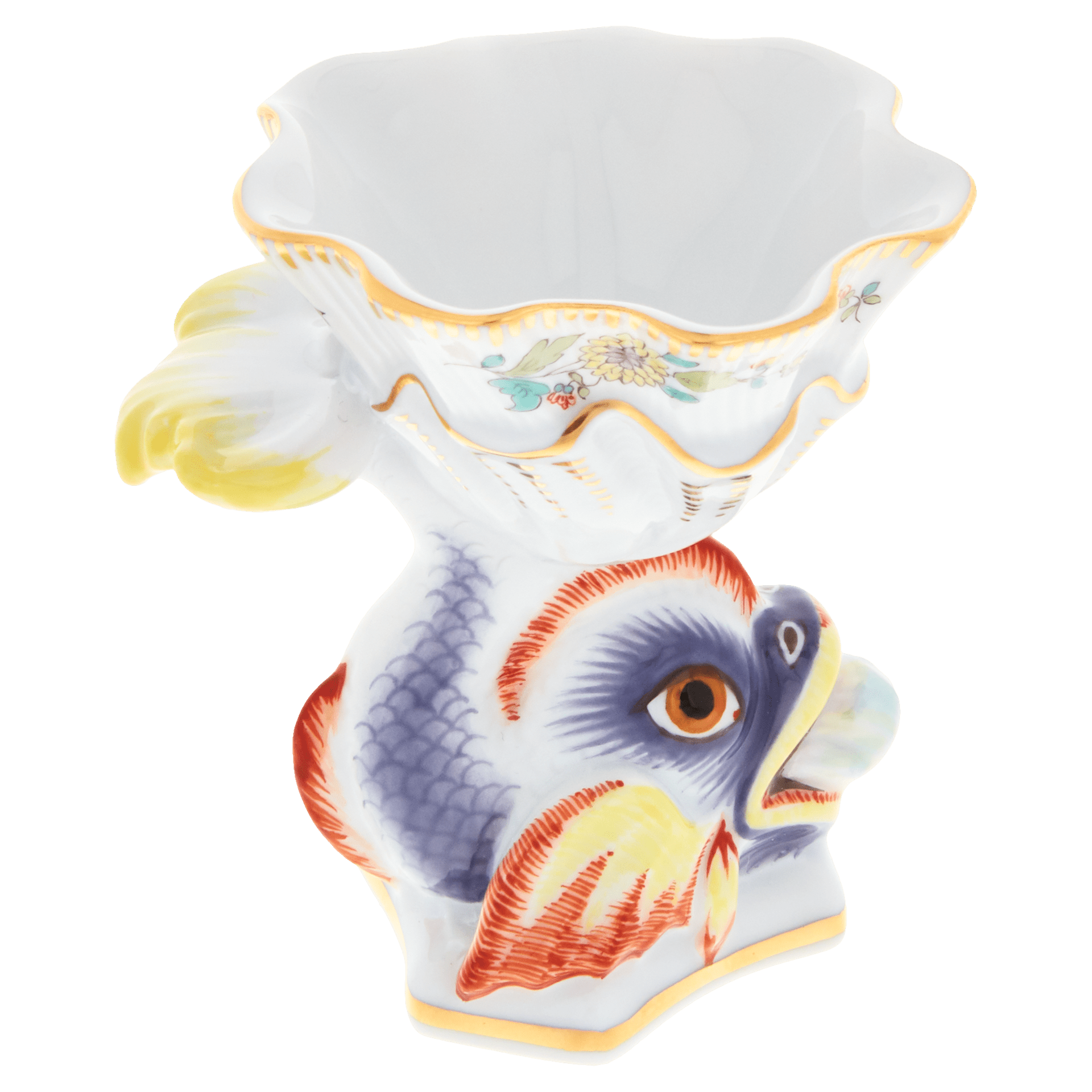 Eierbecher, Indische Blumenzweige, gestreute Blümchen, Goldkante, Goldrand, H 7 cm | Meissen Schwanendessin 397152 - 05179 - Meissen Weimar