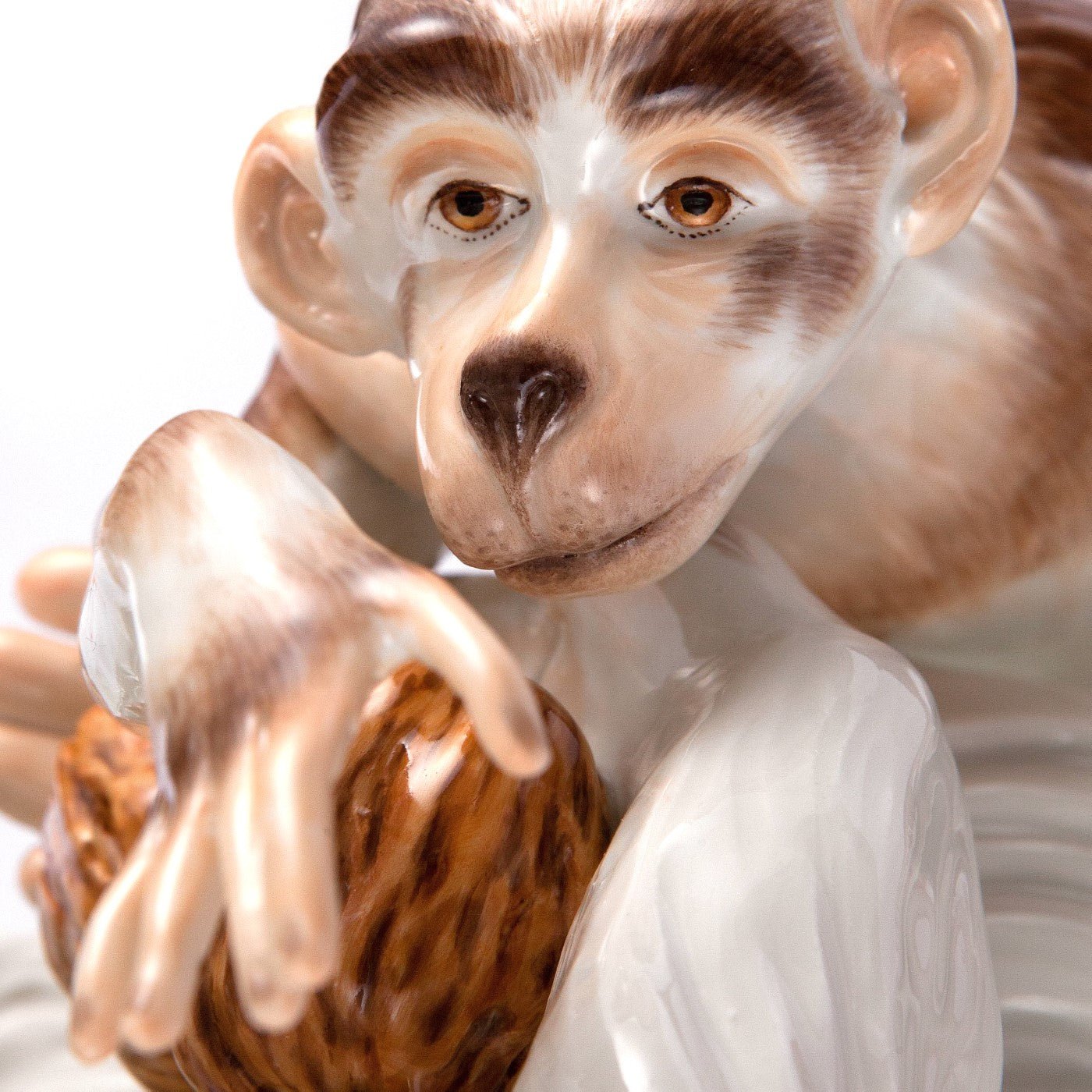 Einzelfigur Affe mit Jungtier, Porzellan, H 59 cm, limitiert | Meissen Limitierte Meisterwerke 900384 - 76m15 - Meissen Weimar