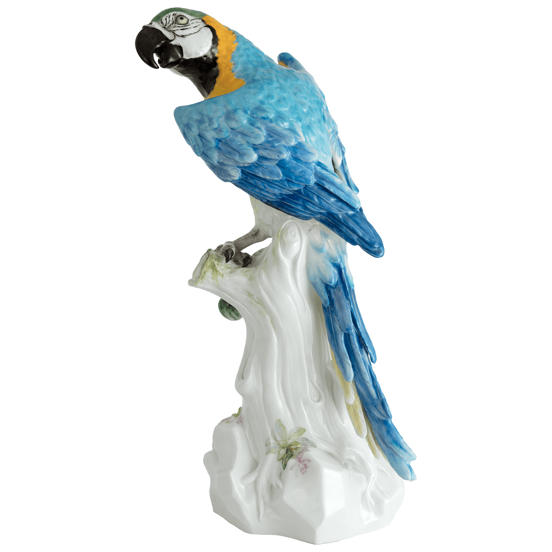 Einzelfigur, Ara blau staffiert, H 42 cm | Meissen Figuren Individuell 90a506-77234 - Meissen Weimar