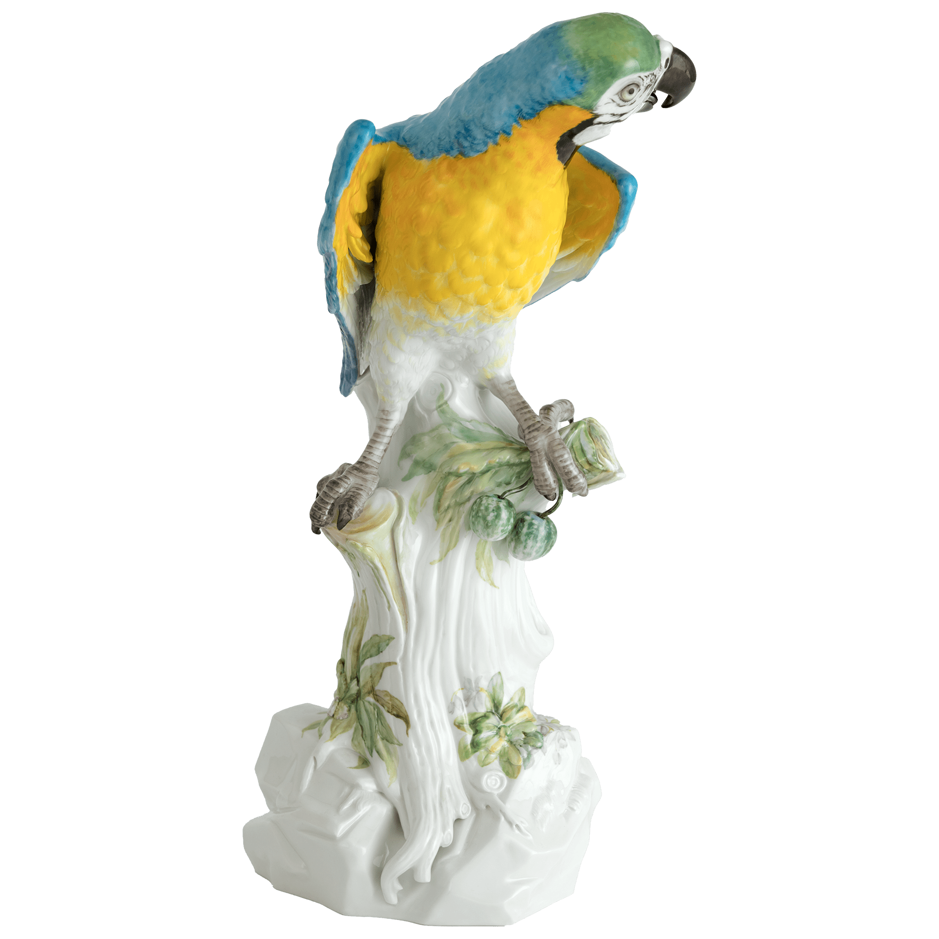 Einzelfigur, Ara blau staffiert, H 42 cm | Meissen Figuren Individuell 90a506-77234 - Meissen Weimar