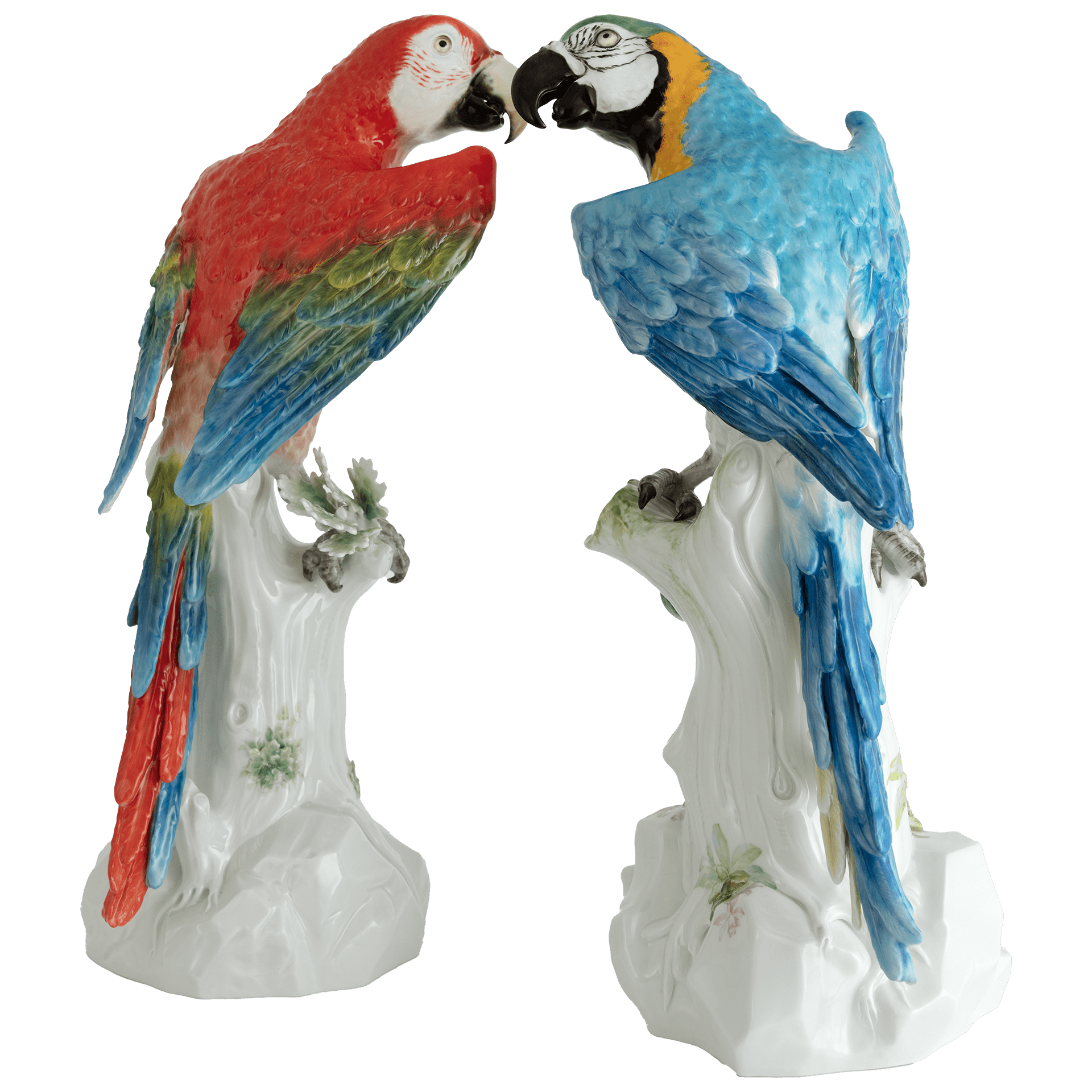 Einzelfigur, Ara blau staffiert, H 42 cm | Meissen Figuren Individuell 90a506-77234 - Meissen Weimar