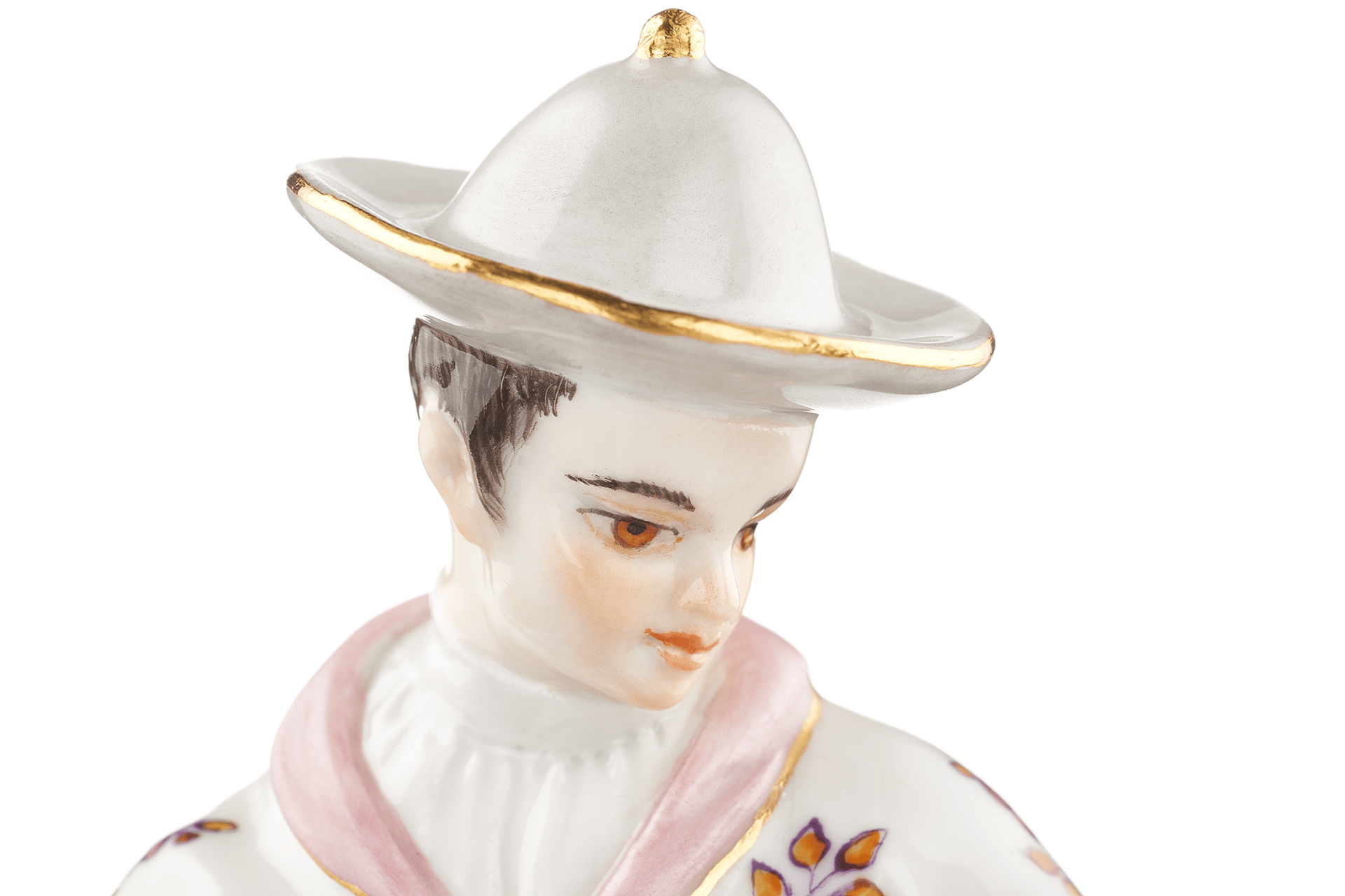 Einzelfigur Asiate mit Kesselpauke, bunt und gold staffiert, H 14 cm | Meissen Figuren Individuell 900300 - 65664 - Meissen Weimar