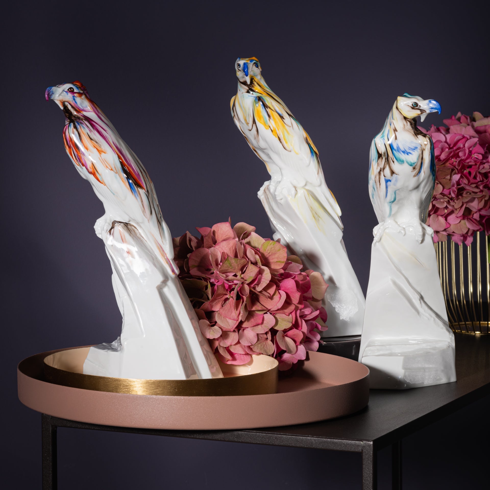 Einzelfigur Bartgeier, Gelb, H 31 cm | Meissen Figuren Individuell 90a418 - 77398 - Meissen Weimar