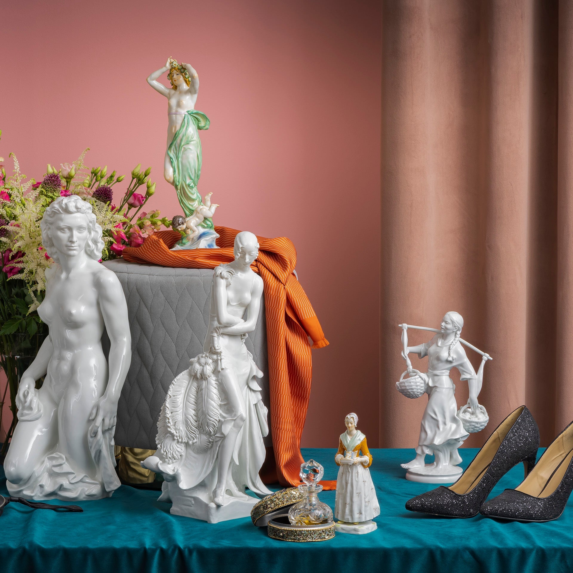 Einzelfigur, Biskuit Weiß, H 47 cm | Meissen Figuren Böttgersteinzeug 001001 - 73722 - Meissen Weimar