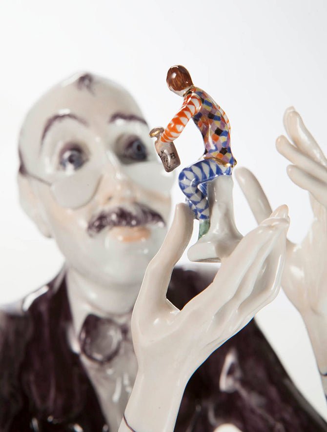 Einzelfigur Der Sammler, Bunt und gold staffiert, H 36 cm | Meissen Figuren Individuell 900300 - 73530 - Meissen Weimar