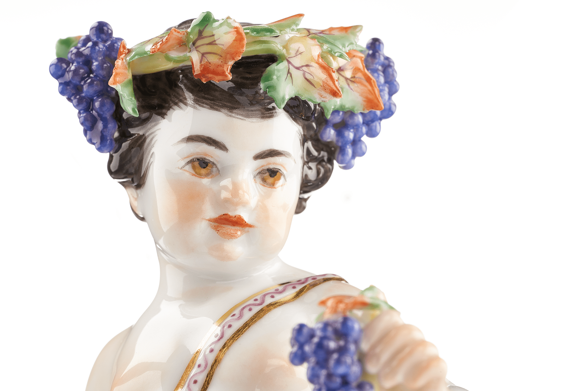 Einzelfigur Herbst, bunt und gold staffiert, H 15 cm | Meissen Figuren - Edition Dschungel 900300 - 61064 - Meissen Weimar