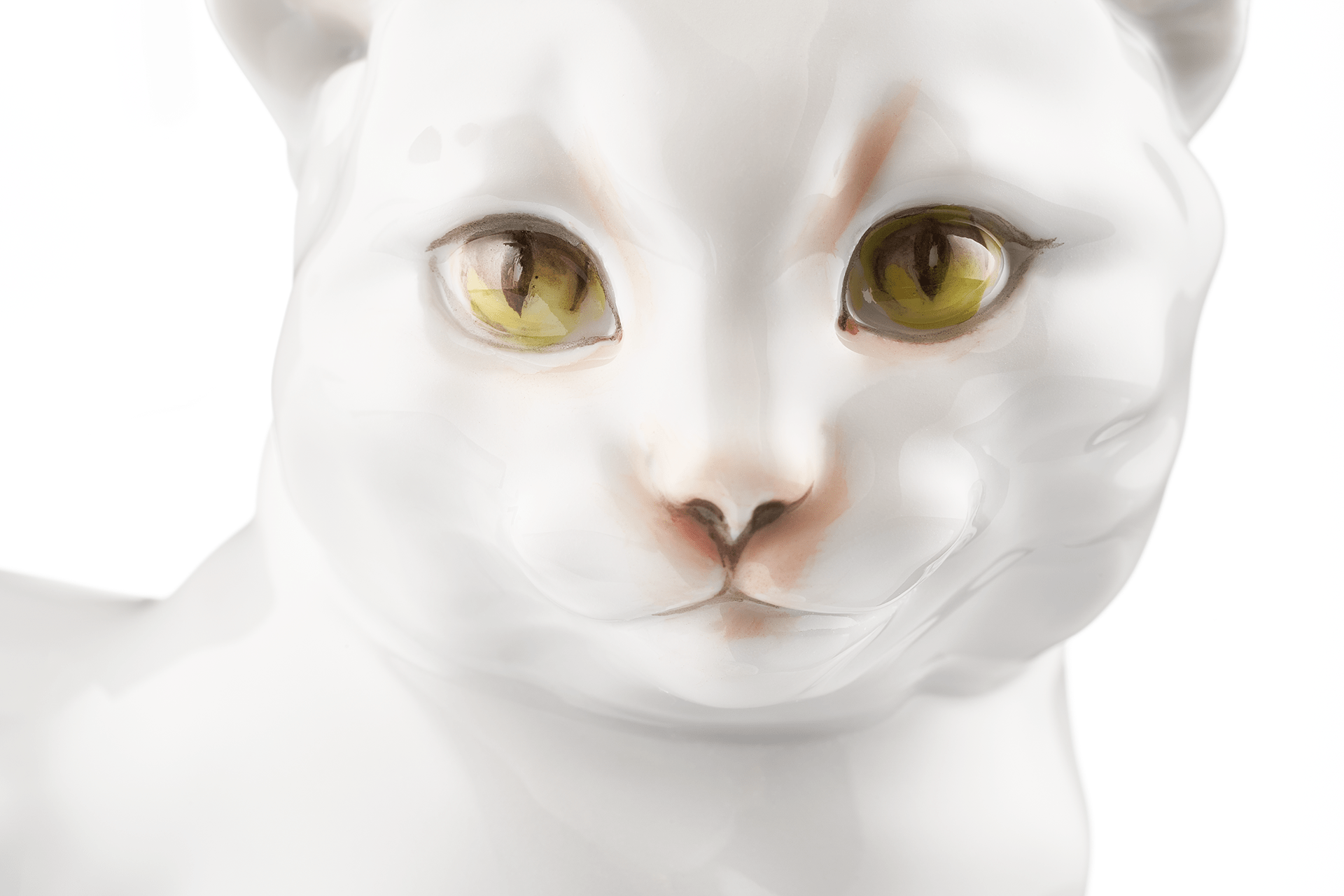 Einzelfigur Katze Weiß, H 11 cm | Meissen Figuren Individuell 900600 - 78978 - Meissen Weimar