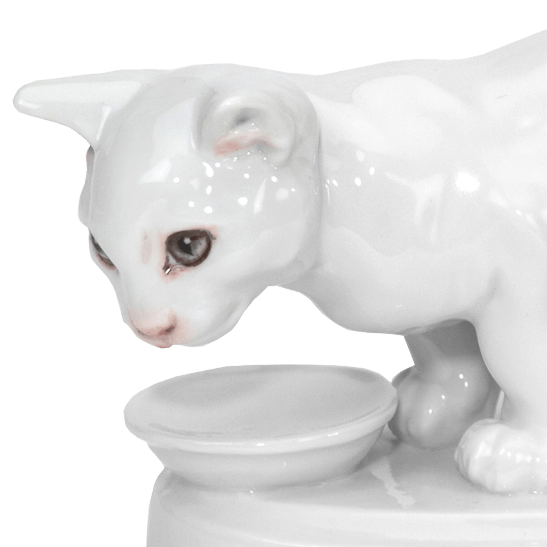 Einzelfigur Katze, Weiß, H 7,5 cm | Meissen Figuren Individuell 900600 - 78976 - Meissen Weimar
