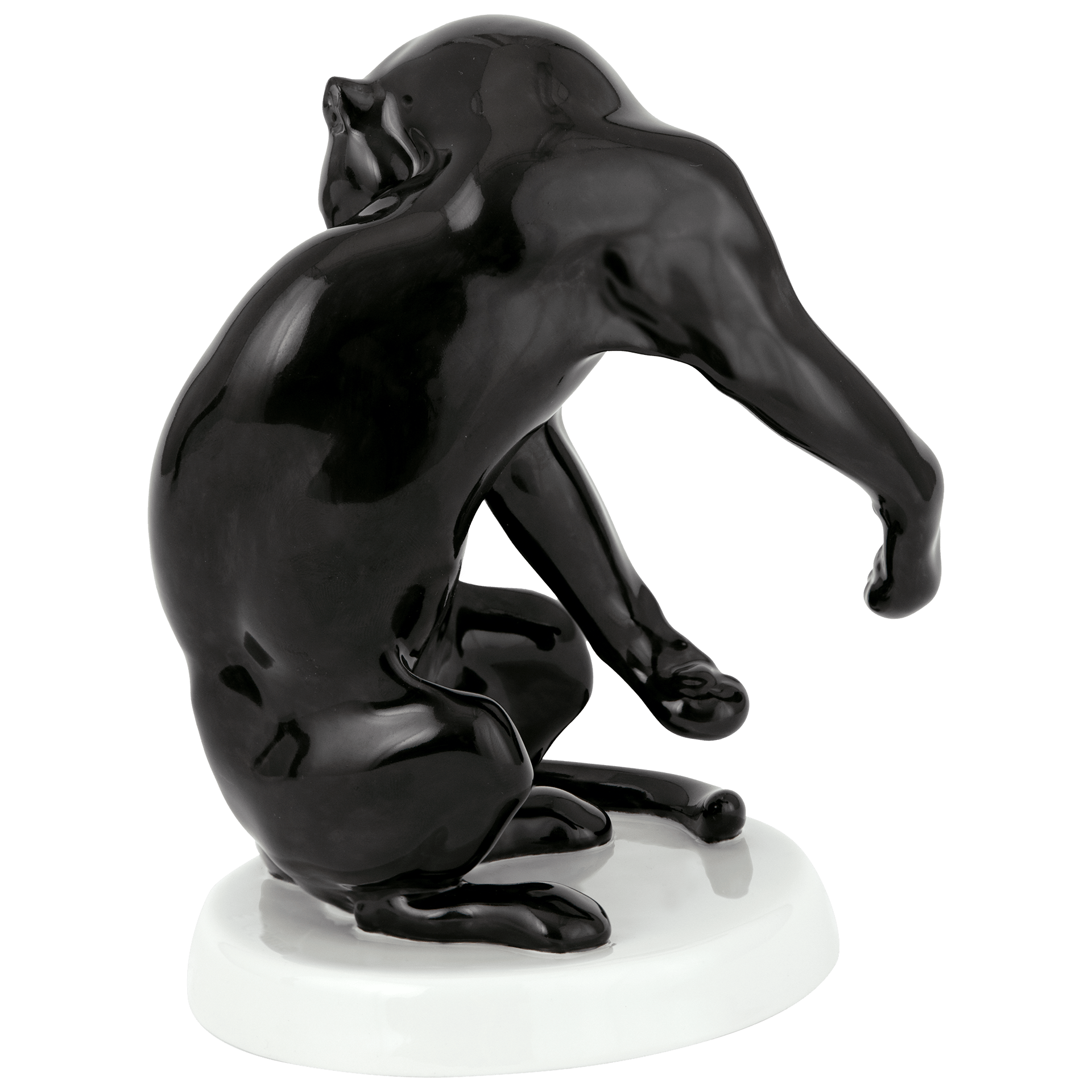 Einzelfigur Panther schwarz staffiert, H 17 cm | Meissen Figuren Individuell 901201-78734 - Meissen Weimar