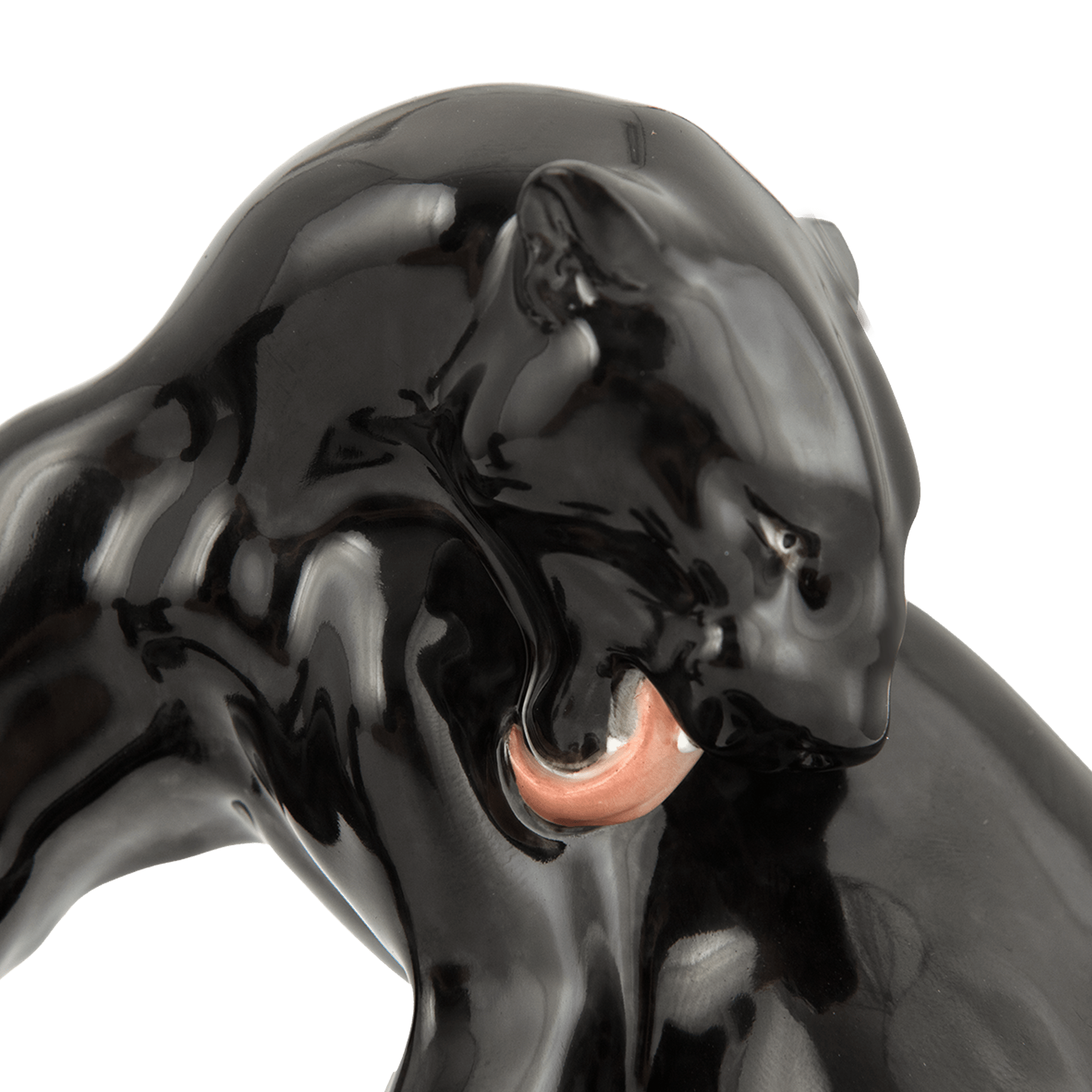 Einzelfigur Panther schwarz staffiert, H 17 cm | Meissen Figuren Individuell 901201-78734 - Meissen Weimar