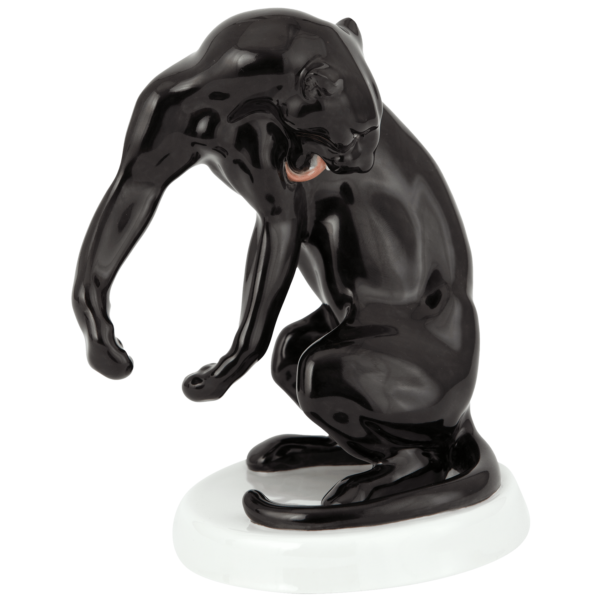 Einzelfigur Panther schwarz staffiert, H 17 cm | Meissen Figuren Individuell 901201-78734 - Meissen Weimar