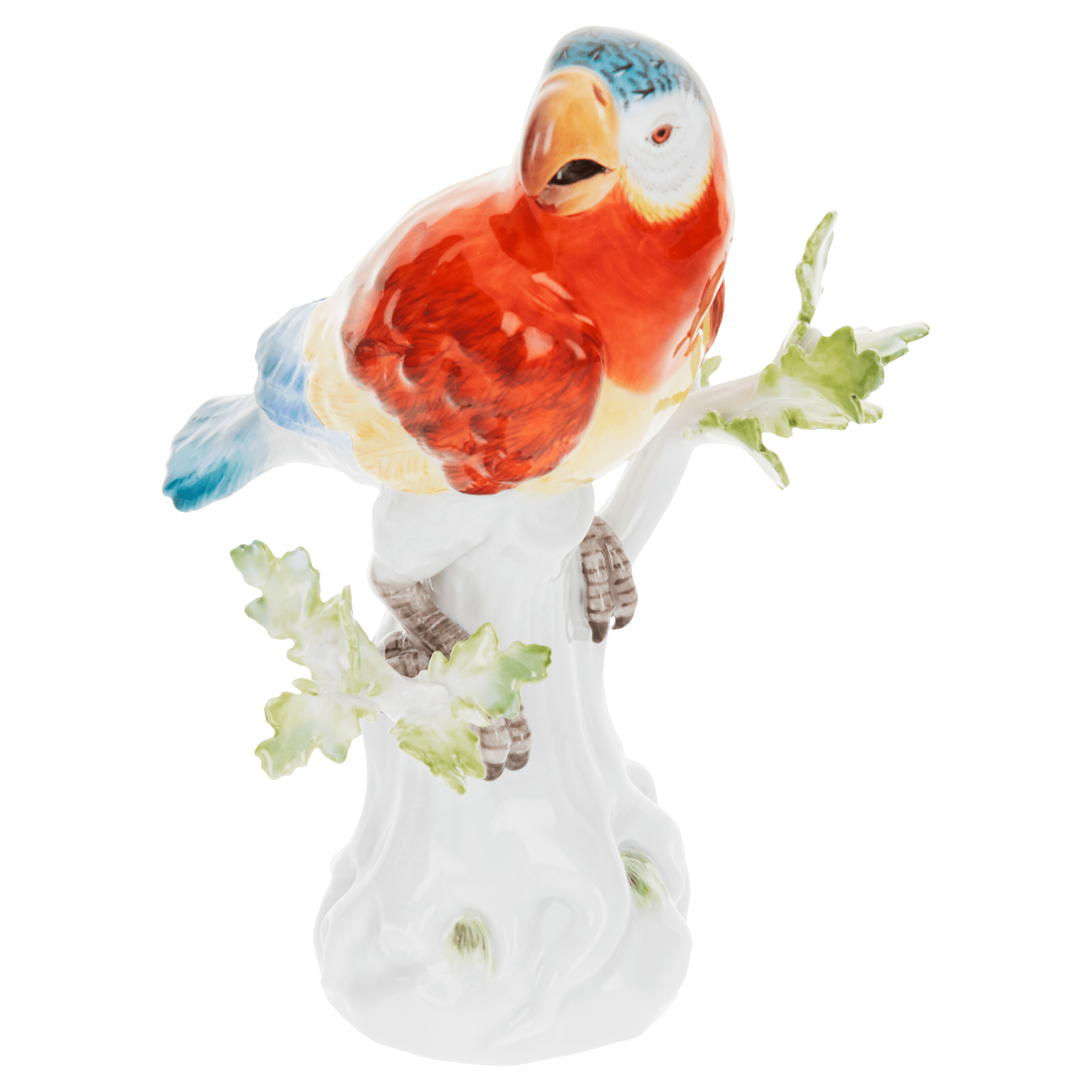 Einzelfigur Papagei, Bunt staffiert, H 16 cm | Meissen Figuren Individuell 900100-77298 - Meissen Weimar