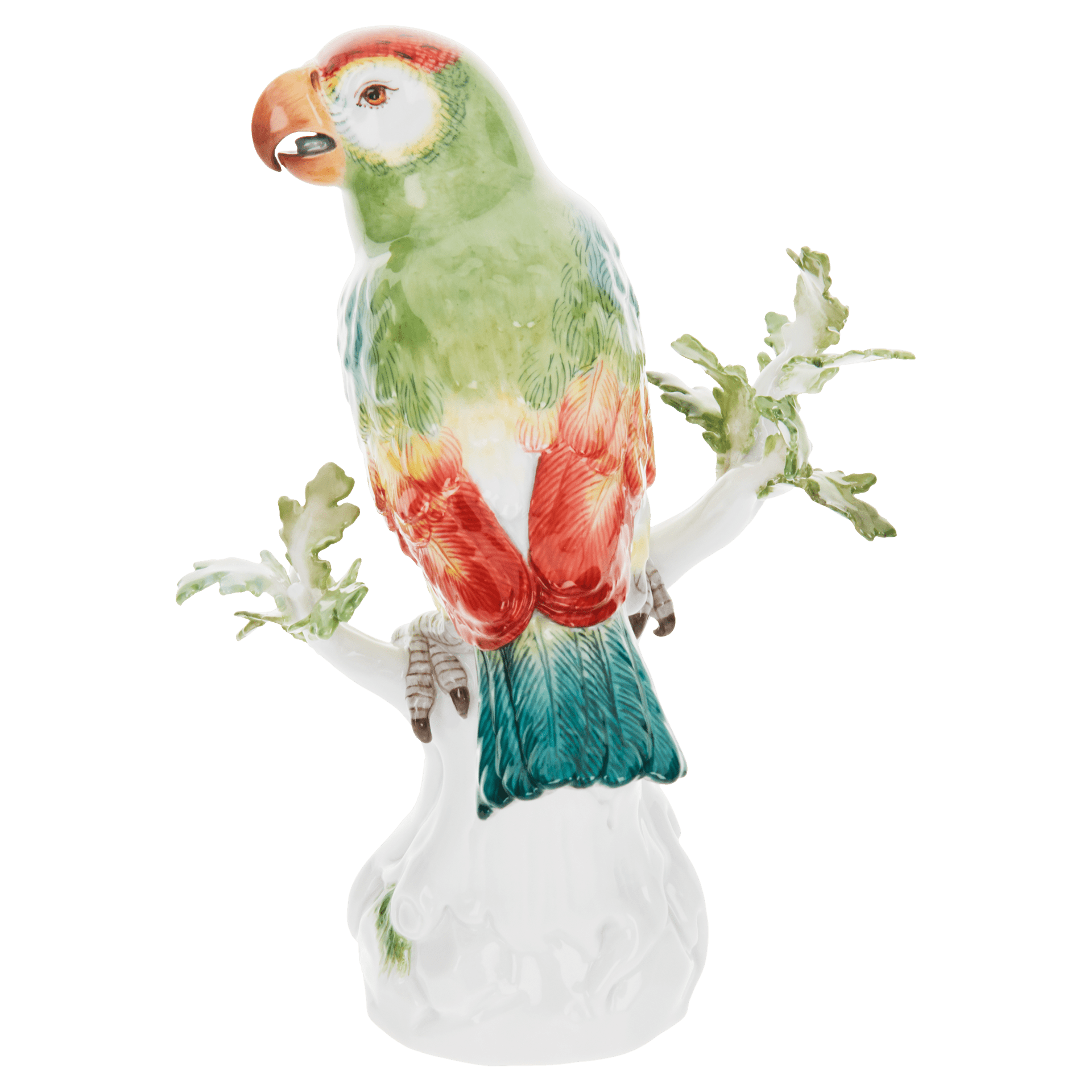 Einzelfigur Papagei, Bunt staffiert, H 16 cm | Meissen Figuren Individuell 900100-77297 - Meissen Weimar