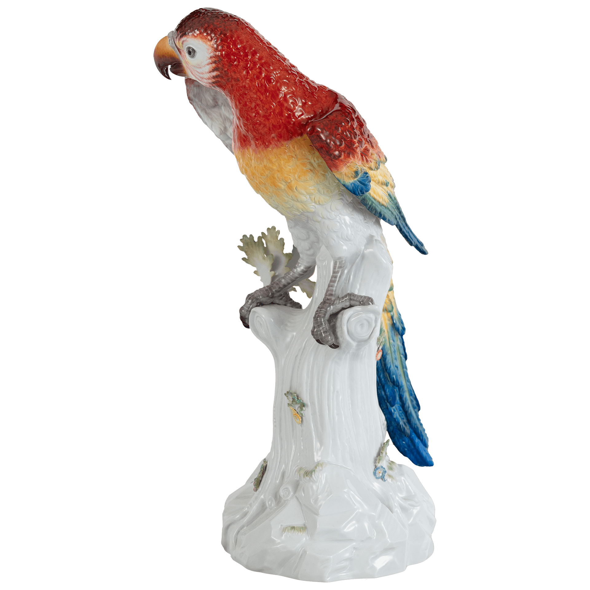 Einzelfigur Papagei, Bunt staffiert, H 42 cm | Meissen Figuren Individuell 900100-77235 - Meissen Weimar