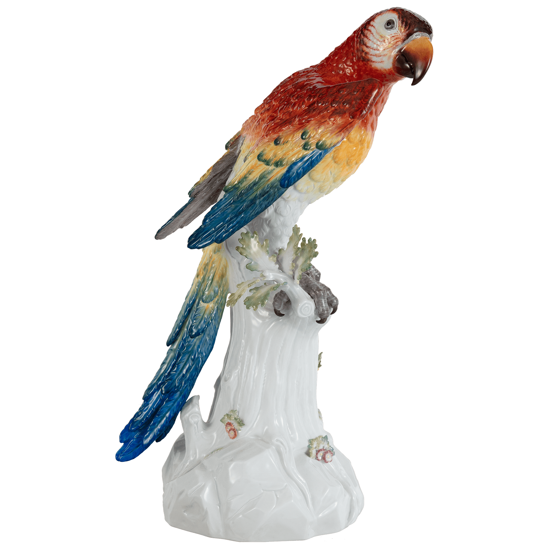 Einzelfigur Papagei, Bunt staffiert, H 42 cm | Meissen Figuren Individuell 900100-77235 - Meissen Weimar